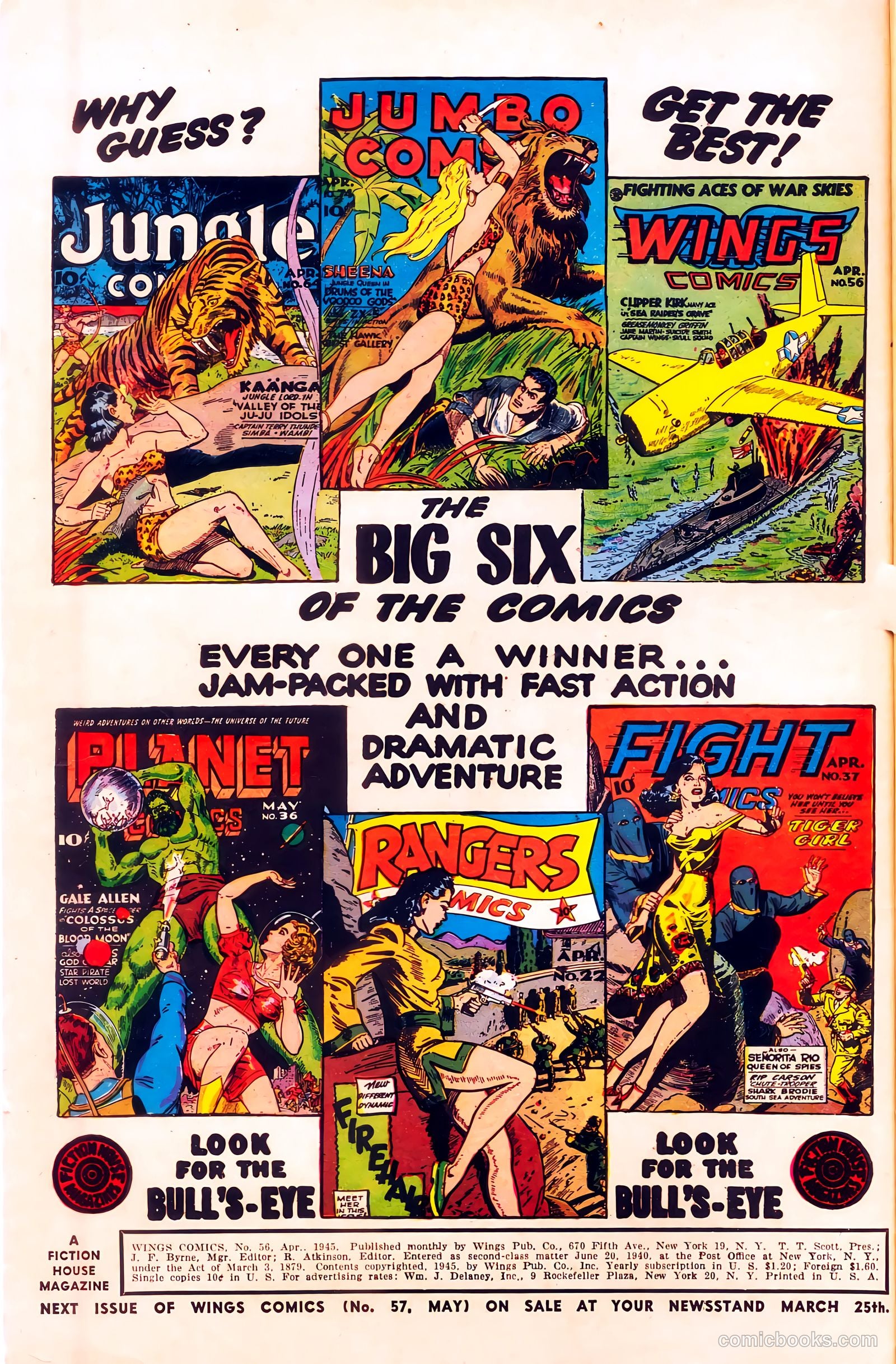 Wings Comics #56 (1945) — page 3 of 54