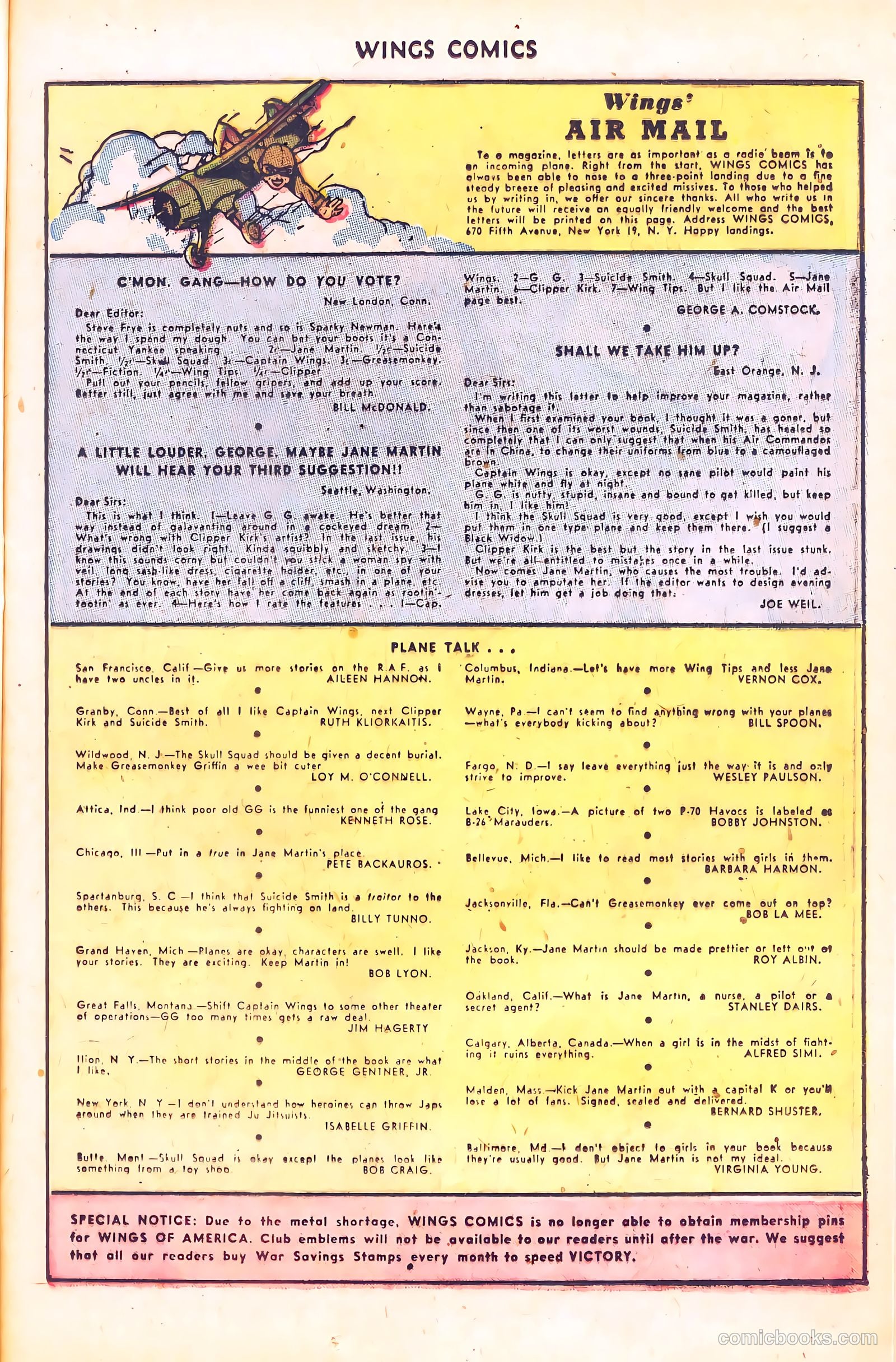 Wings Comics #58 (1945) — page 35 of 52