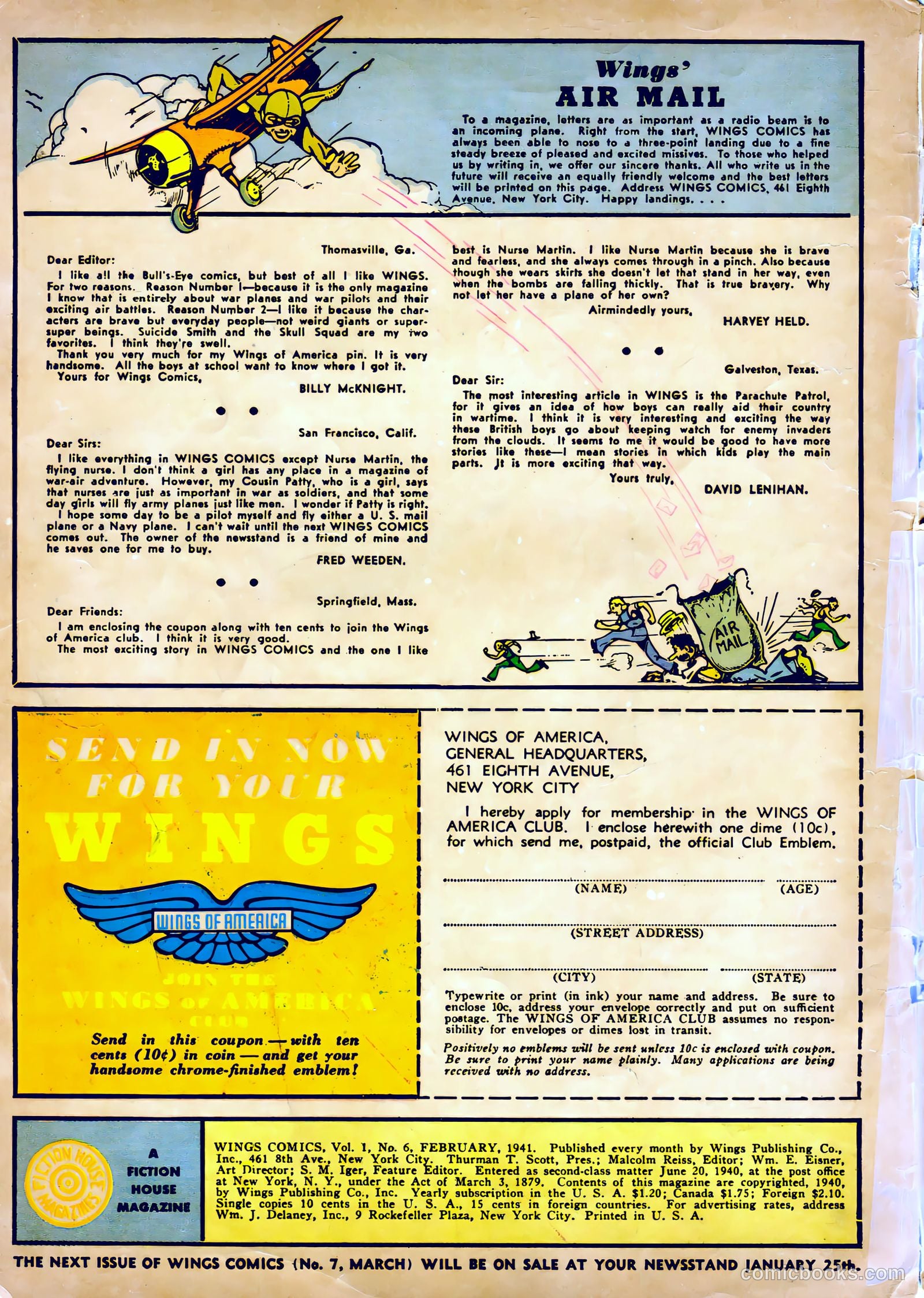 Wings Comics #6 (1941) — page 2 of 68