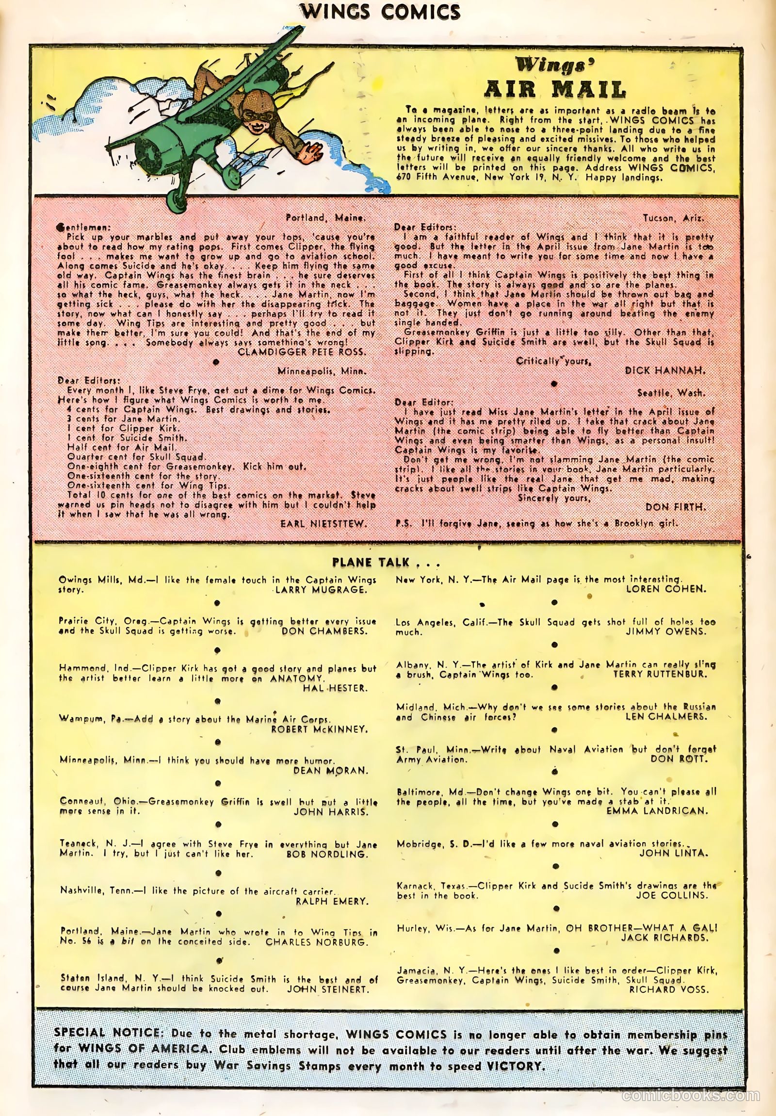 Wings Comics #60 (1945) — page 21 of 36