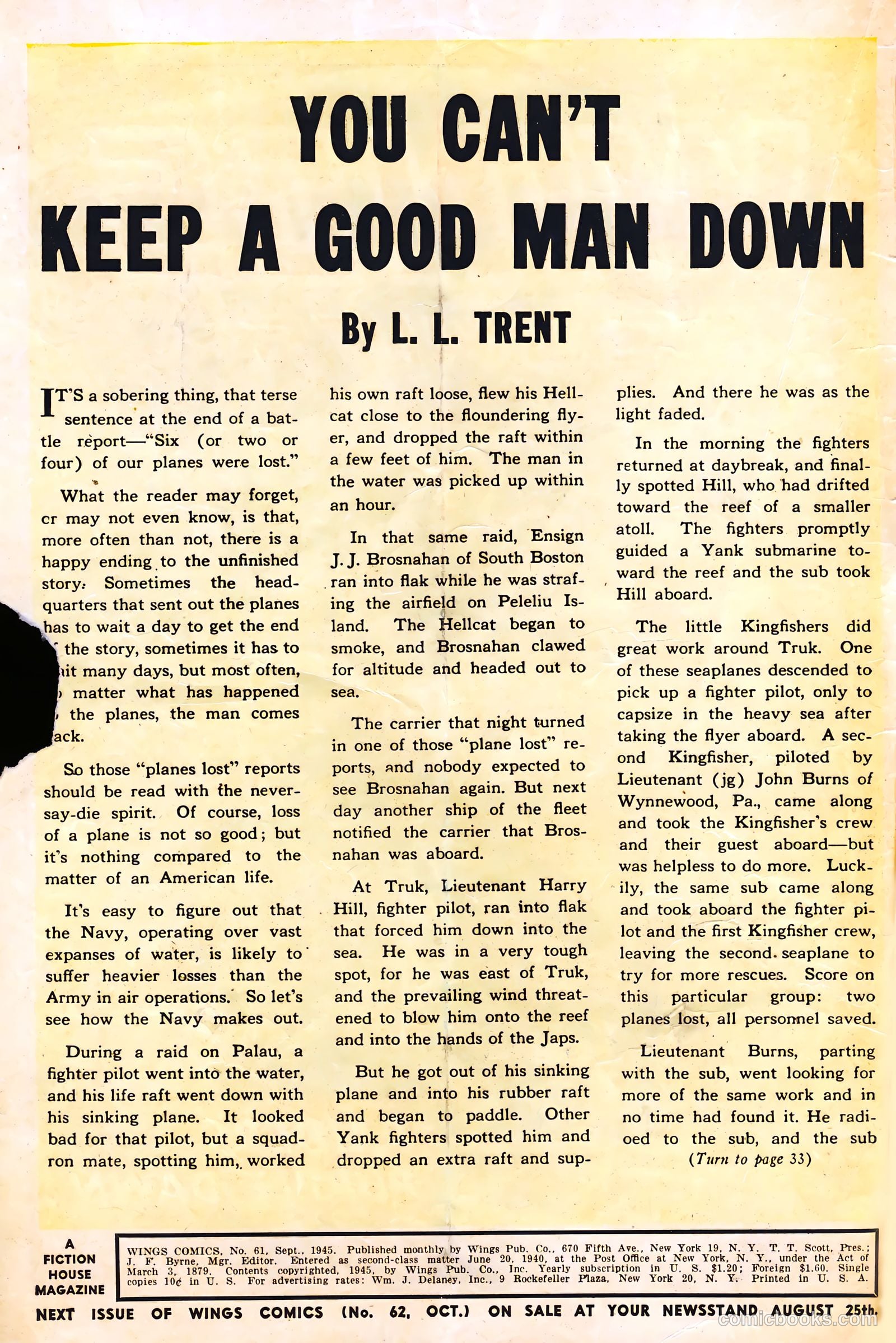 Wings Comics #61 (1945) — page 2 of 36