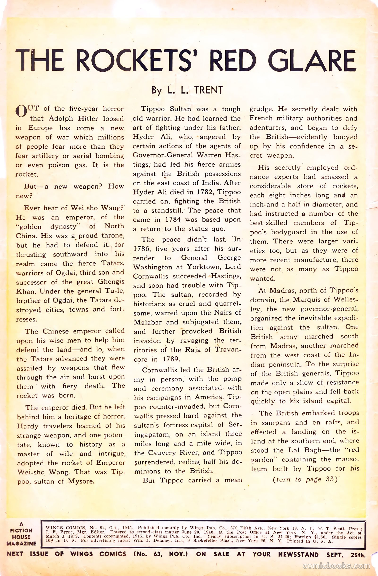 Wings Comics #62 (1945) — page 2 of 36