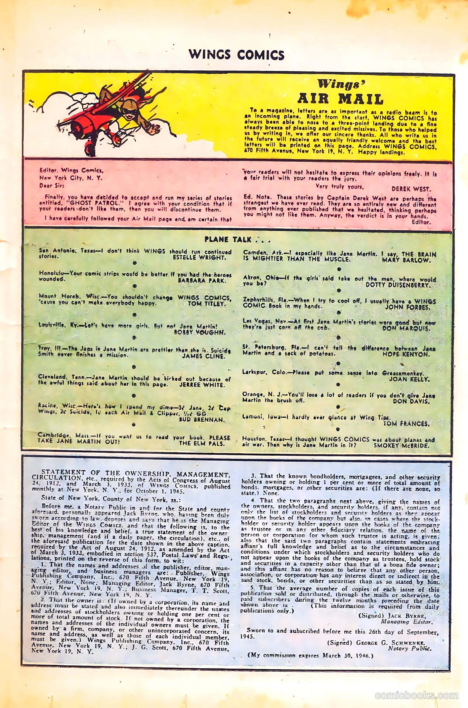 Wings Comics #66 (1946) — page 27 of 52