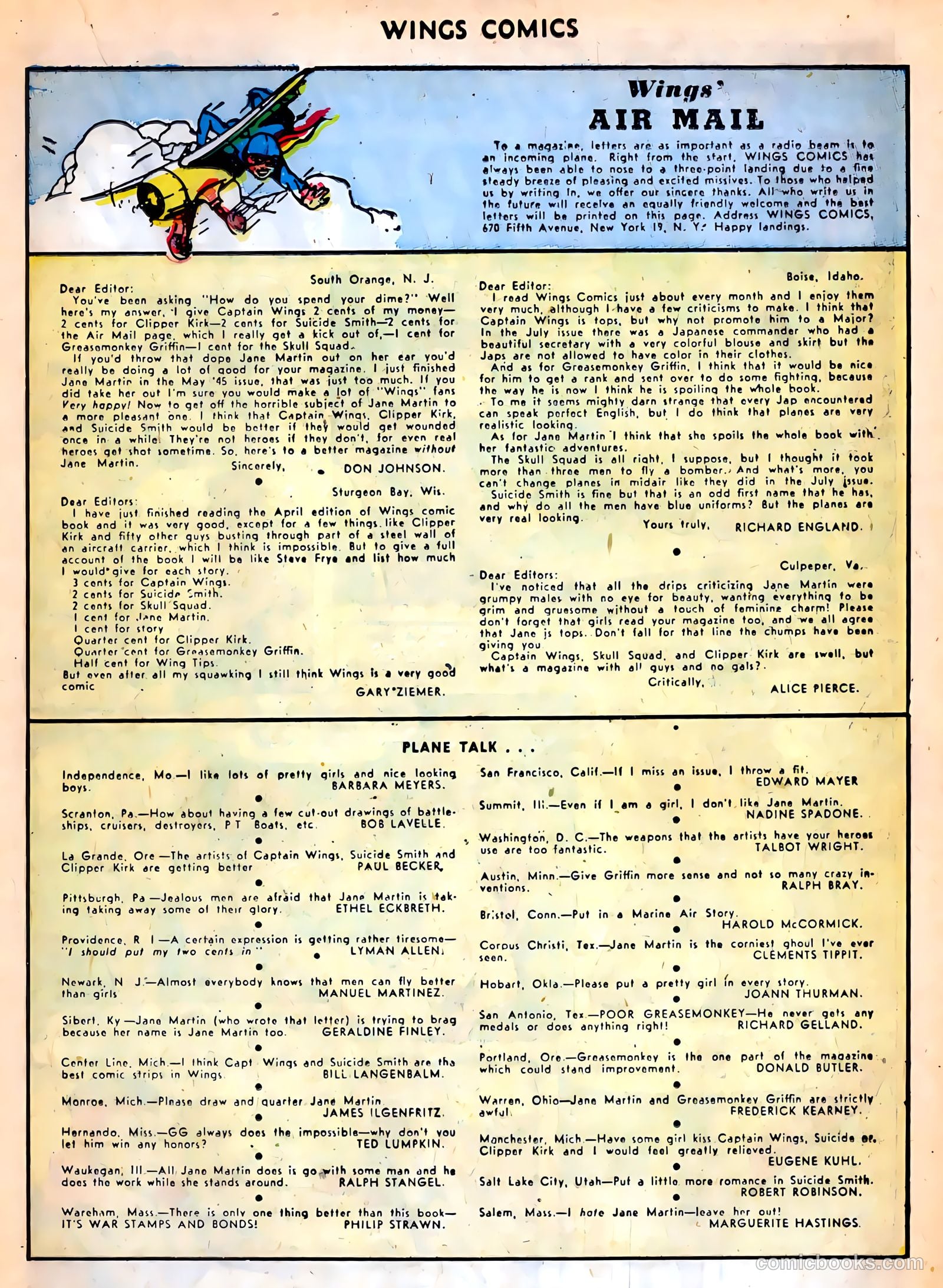 Wings Comics #67 (1946) — page 19 of 52