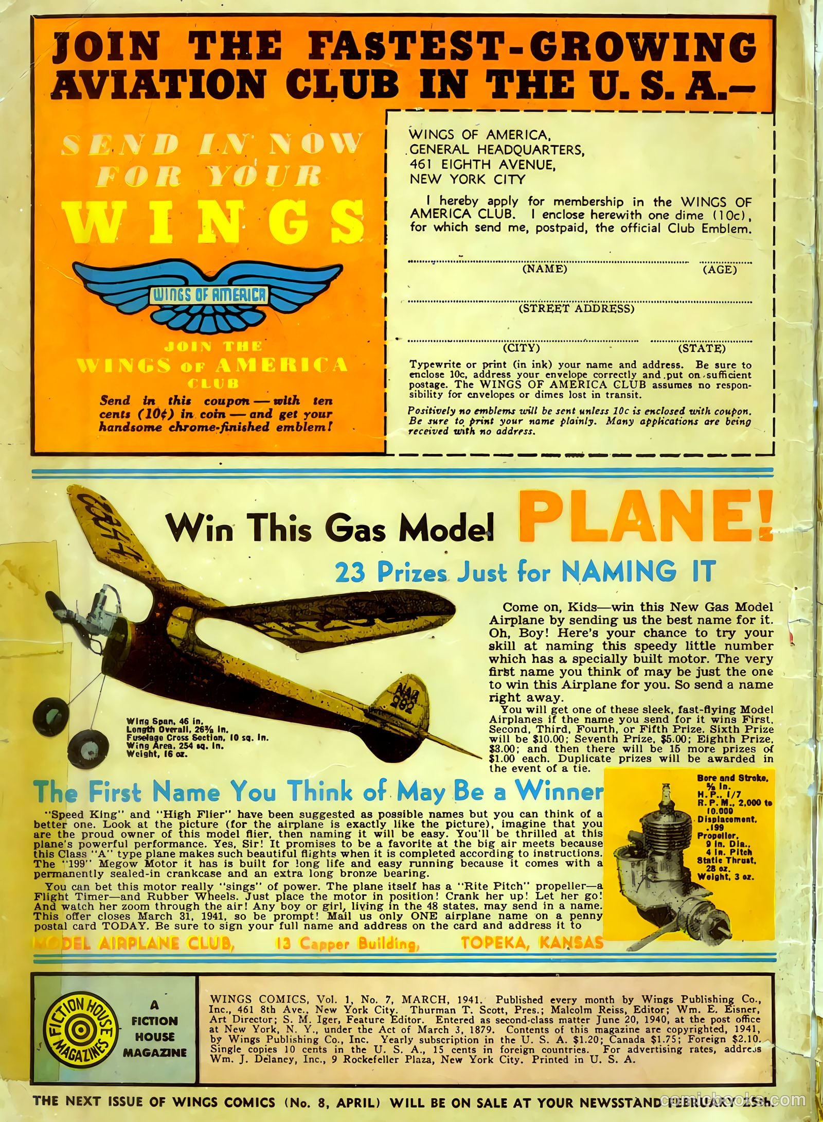 Wings Comics #7 (1941) — page 2 of 68