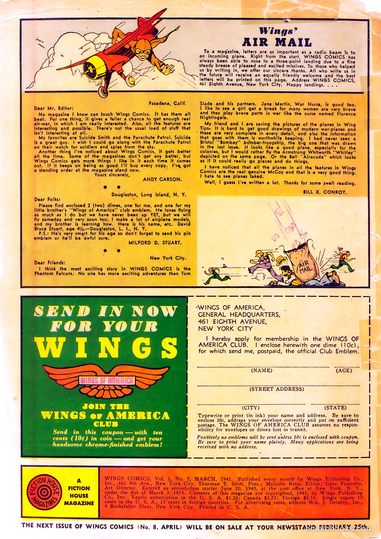 Wings Comics #8 (1941) — page 2 of 68