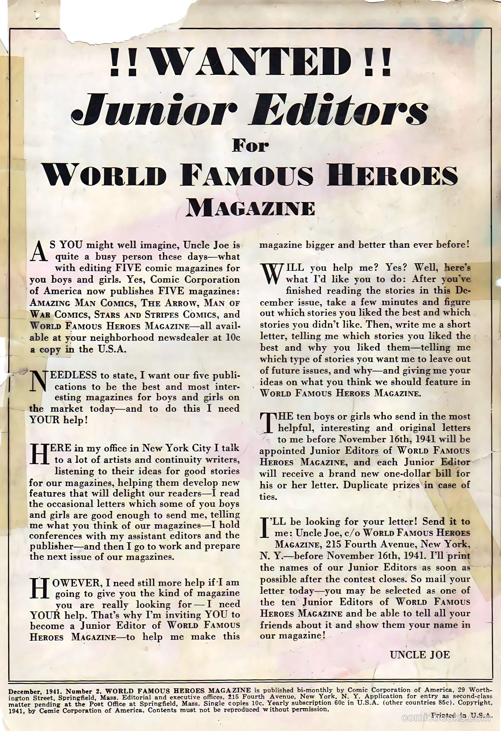 World Famous Heroes Magazine #2 (1941) — page 2 of 69
