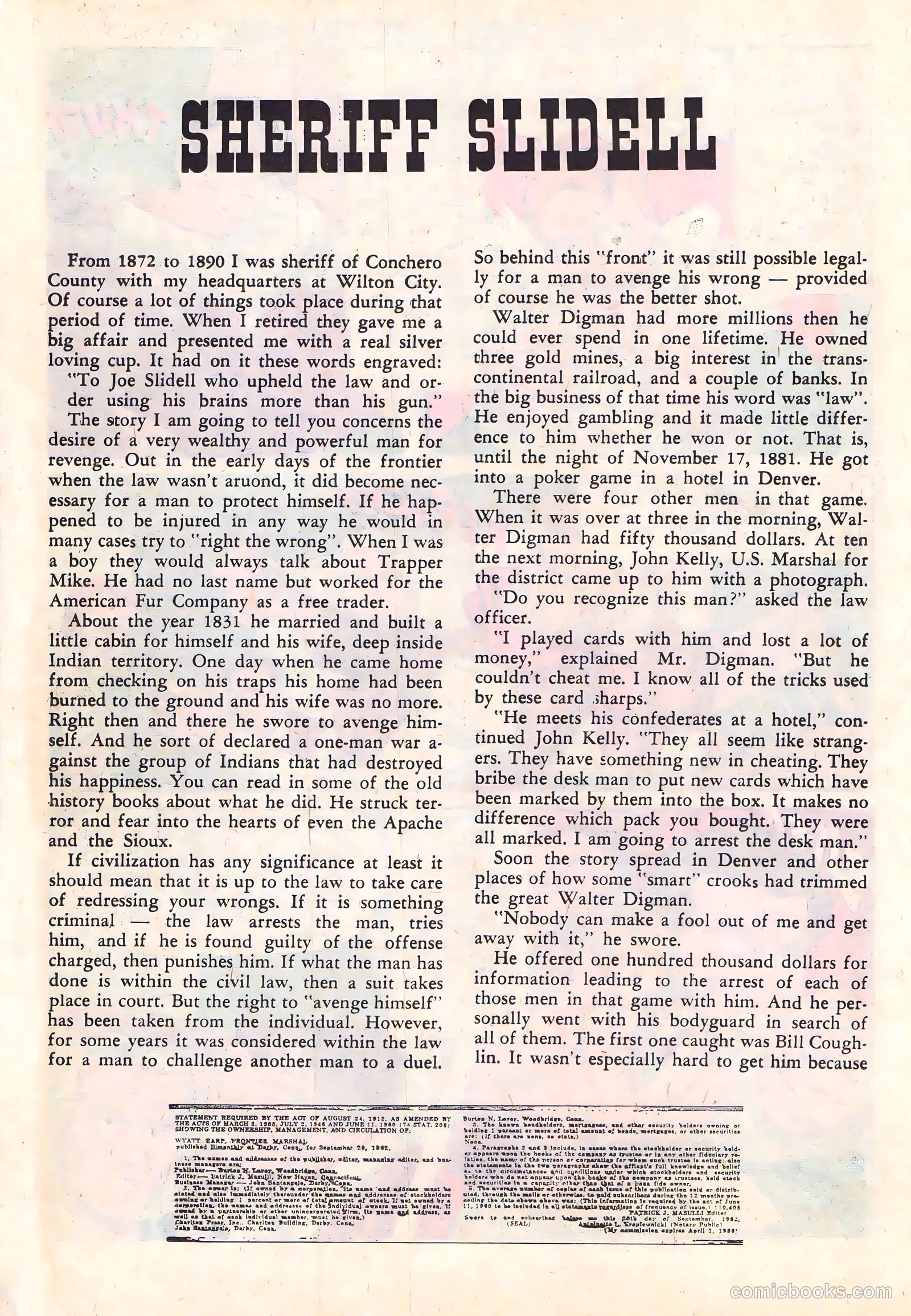 Wyatt Earp, Frontier Marshal #47 (1963) — page 18 of 36