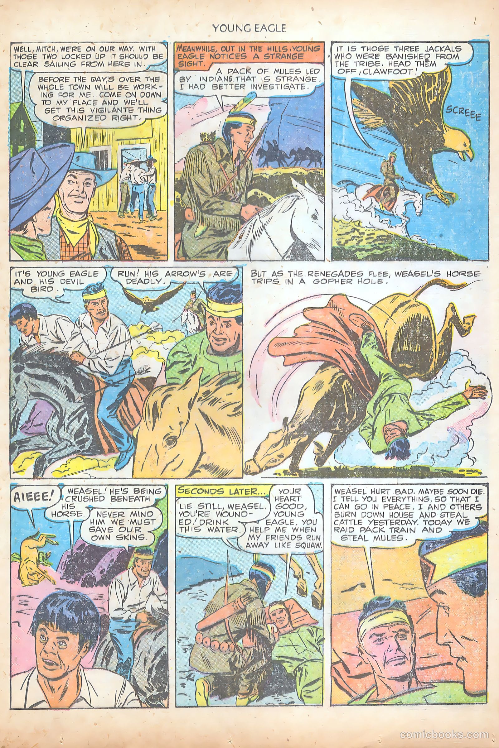 Young Eagle #7 (1951) — page 9 of 36