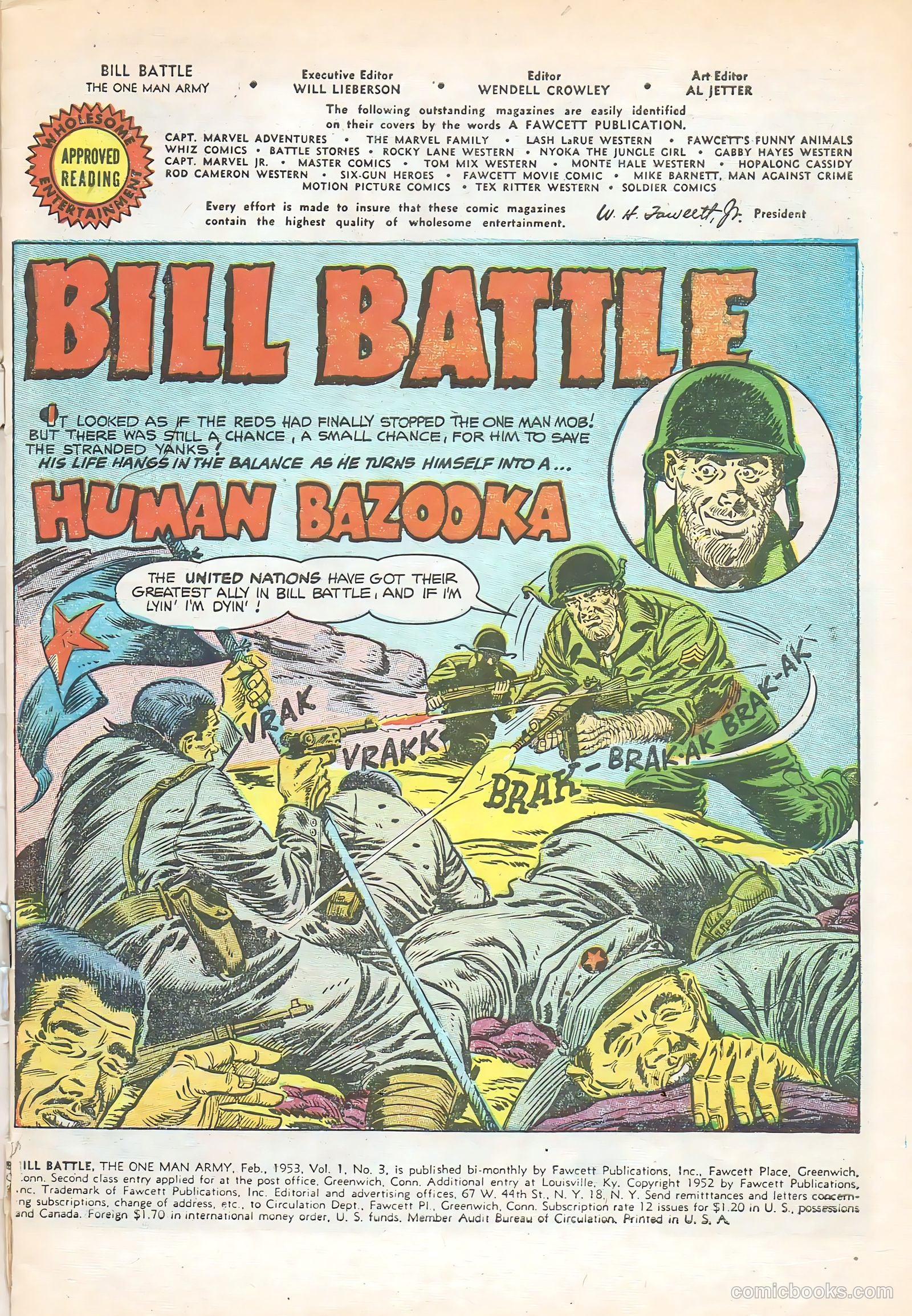 Bill Battle, the One Man Army #3 (1953) — page 3 of 36