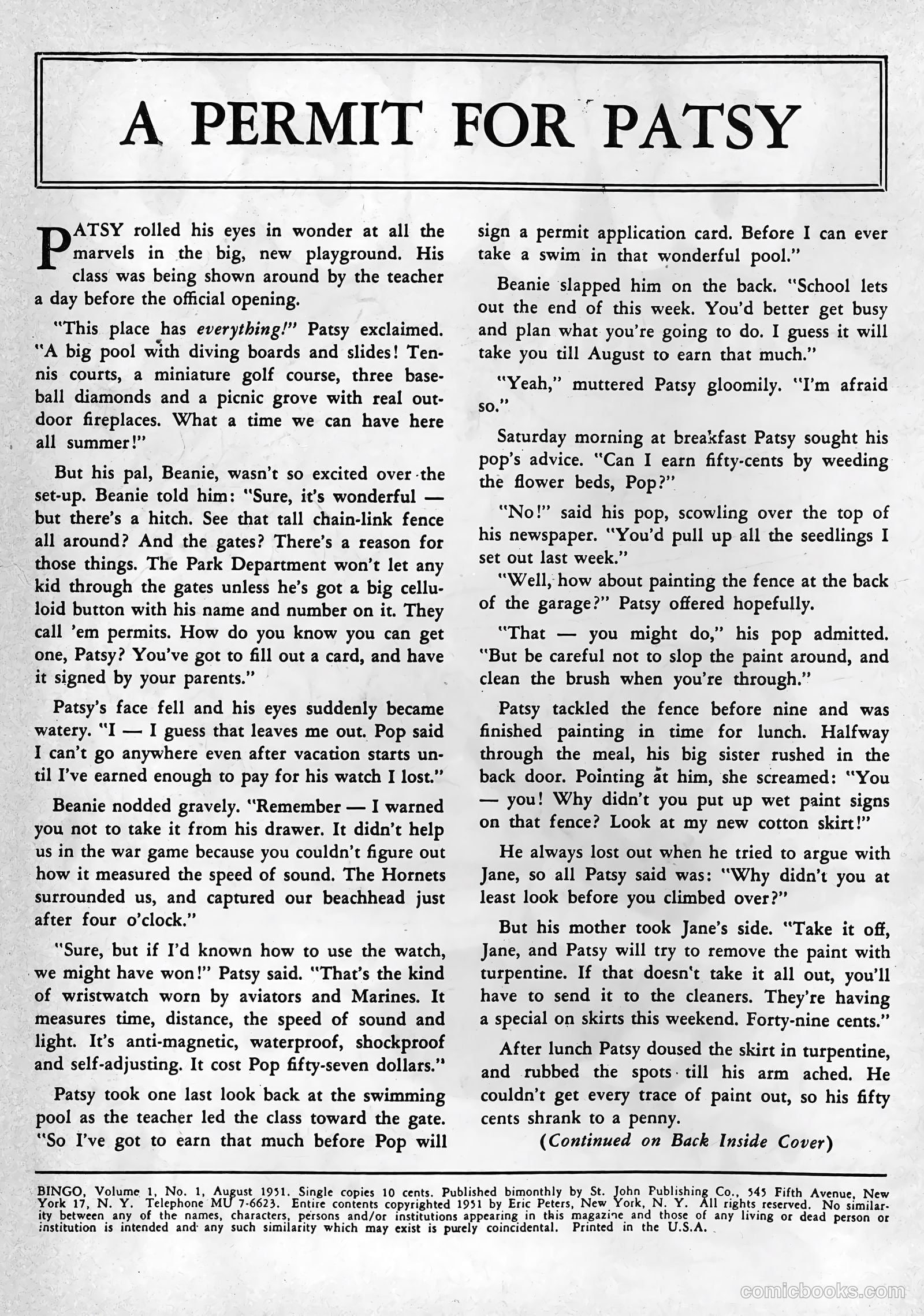 Bingo #1 (1951) — page 2 of 36