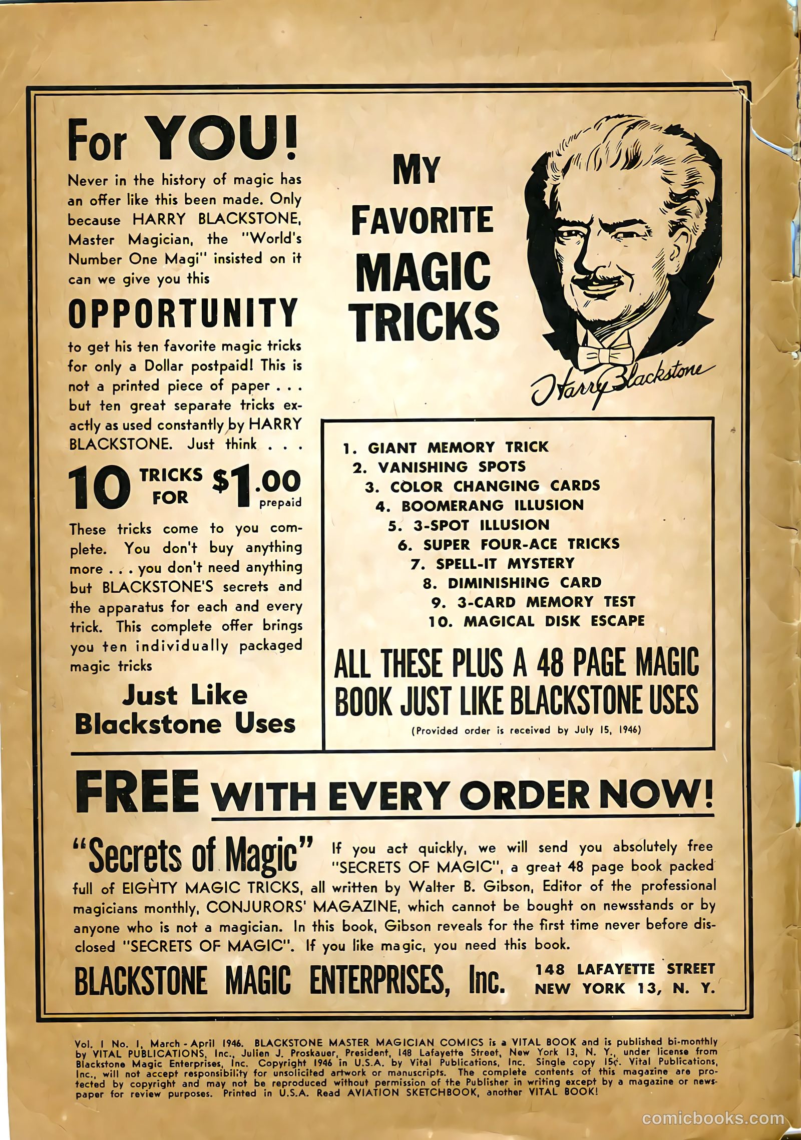 Blackstone Master Magician Comics #1 (1946) — page 2 of 52