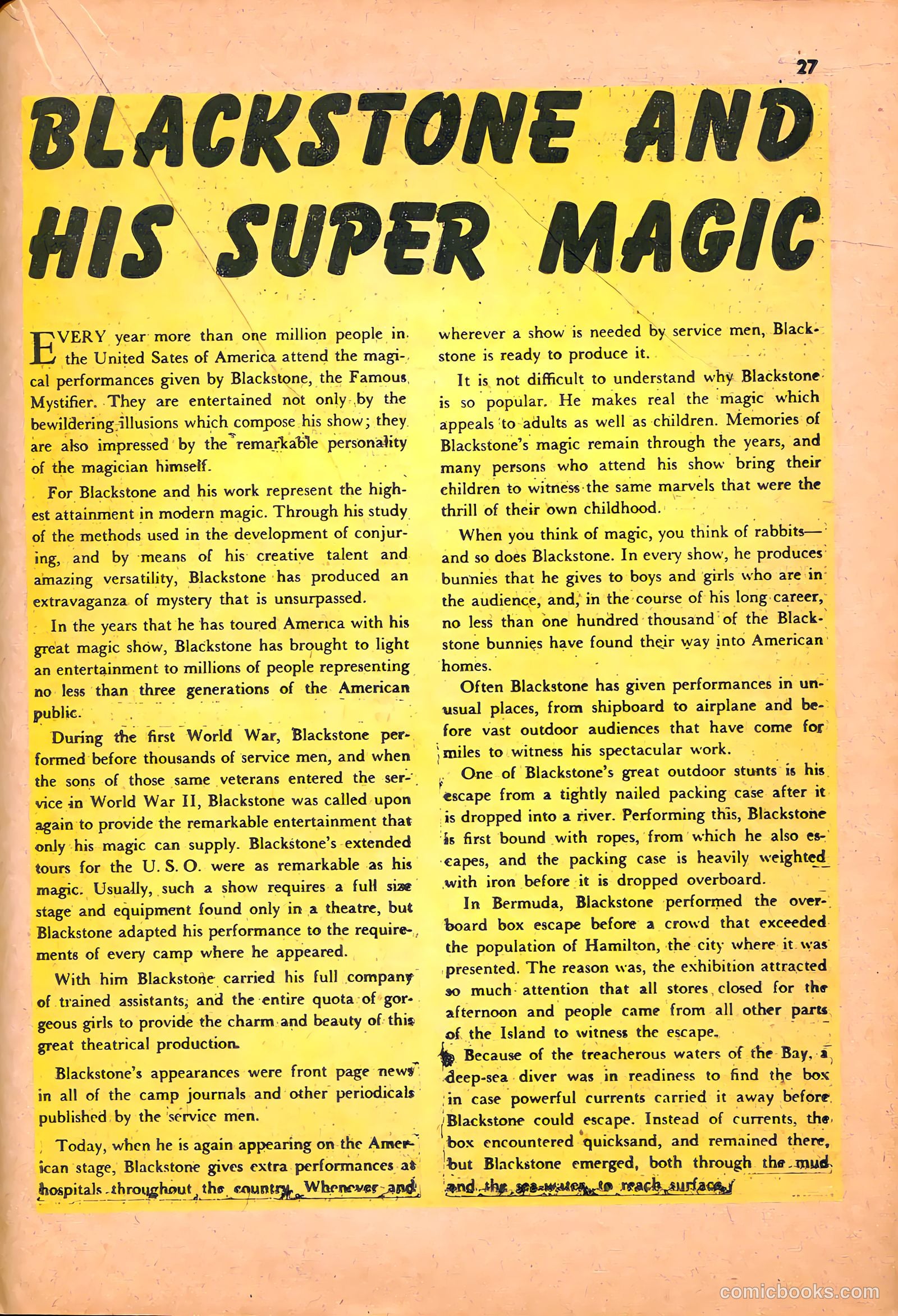 Blackstone Master Magician Comics #1 (1946) — page 29 of 52