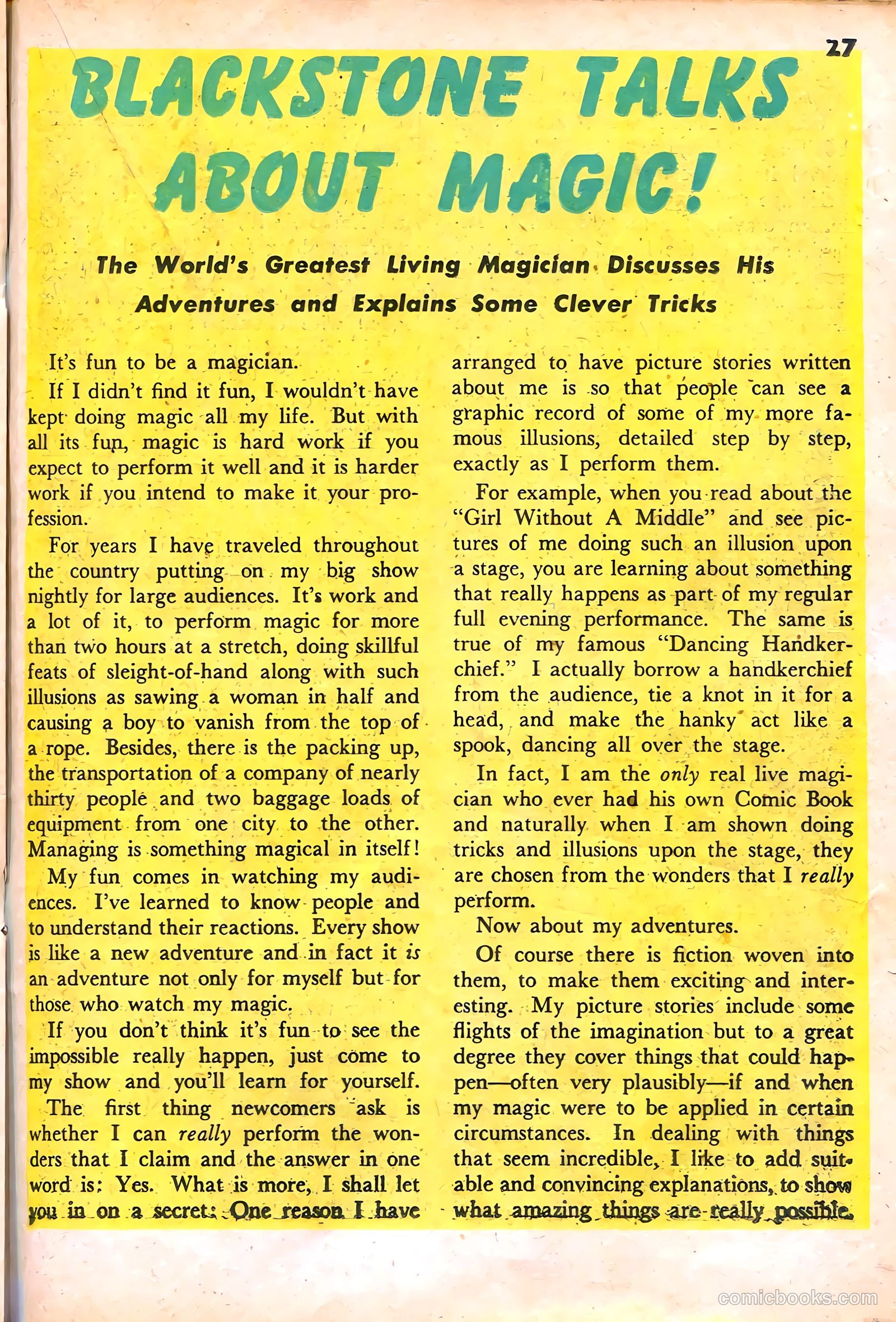 Blackstone Master Magician Comics #2 (1946) — page 29 of 52