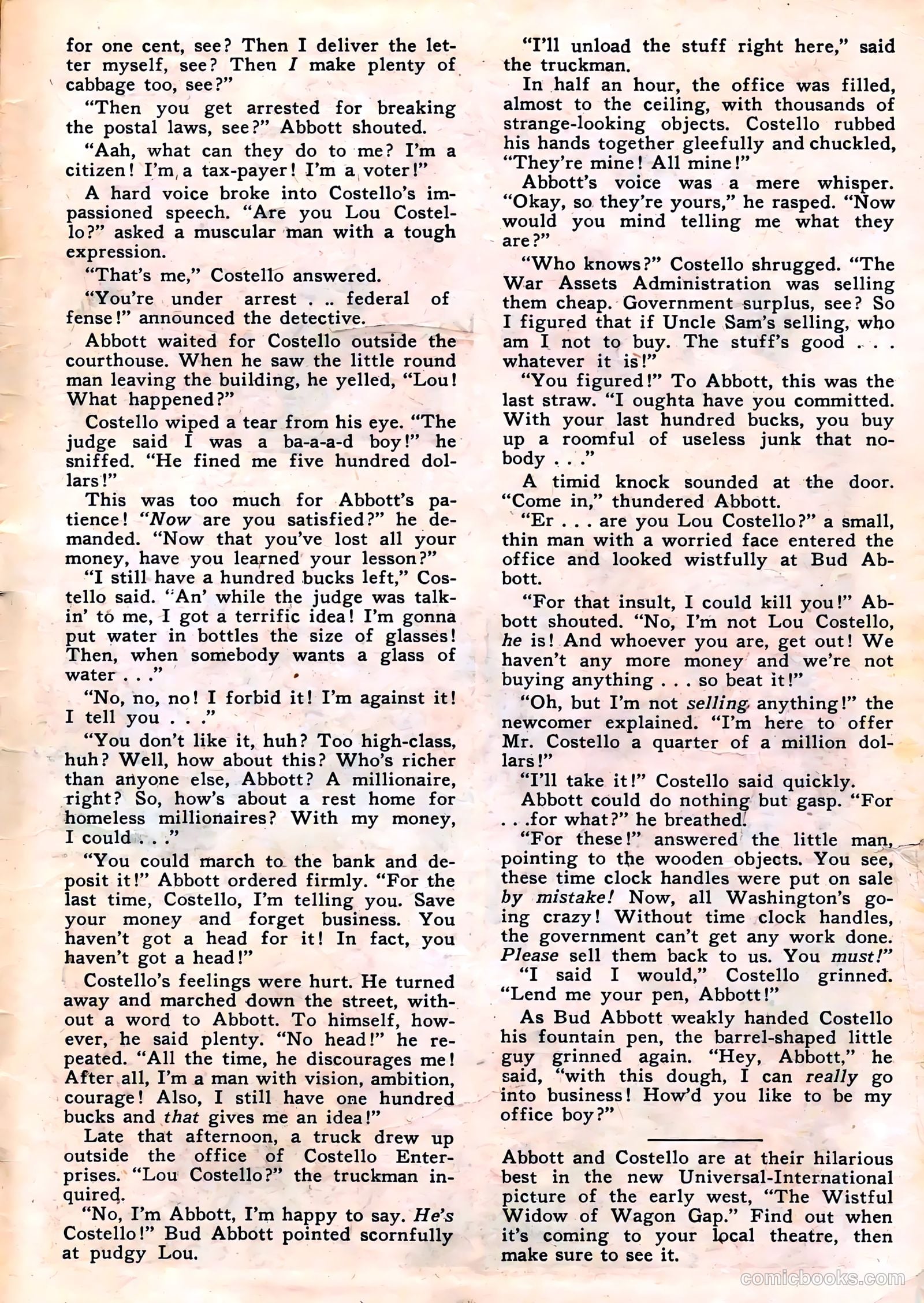 Abbott and Costello Comics #1 (1948) — page 35 of 36