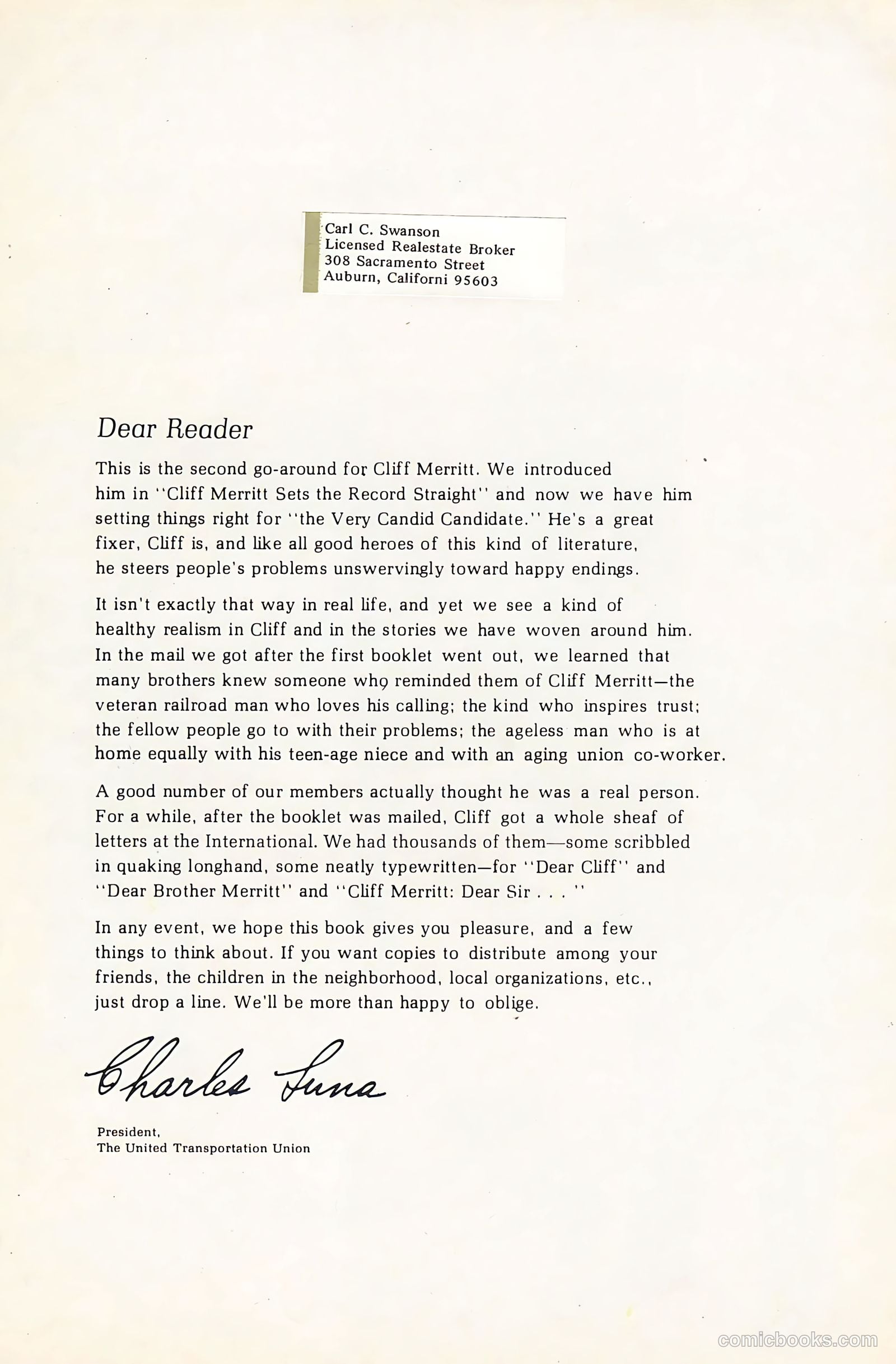 Cliff Merritt and the Very Candid Candidate #nn (1968) — page 2 of 28