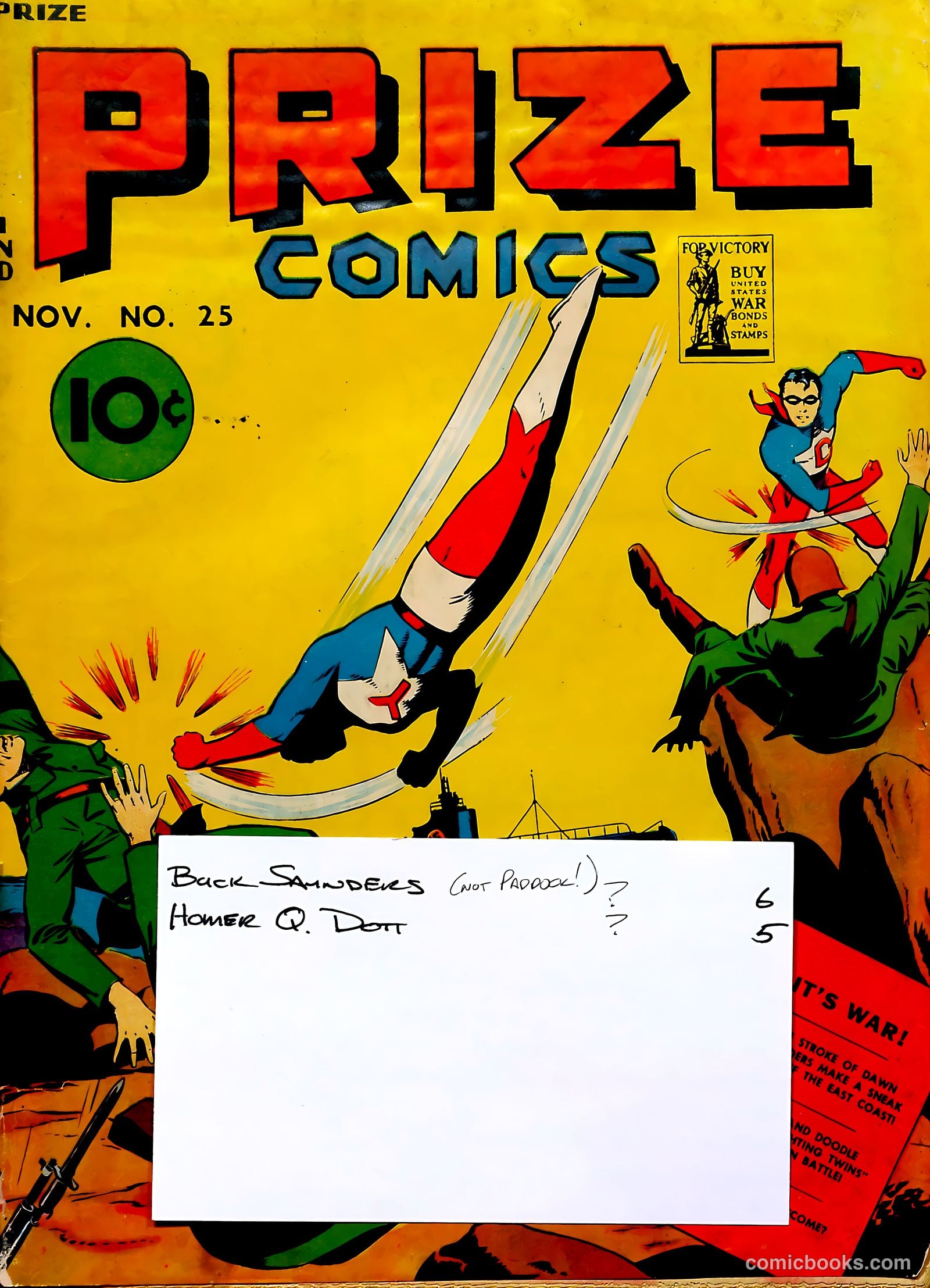 Prize Comics #25 (1940) — page 71 of 71