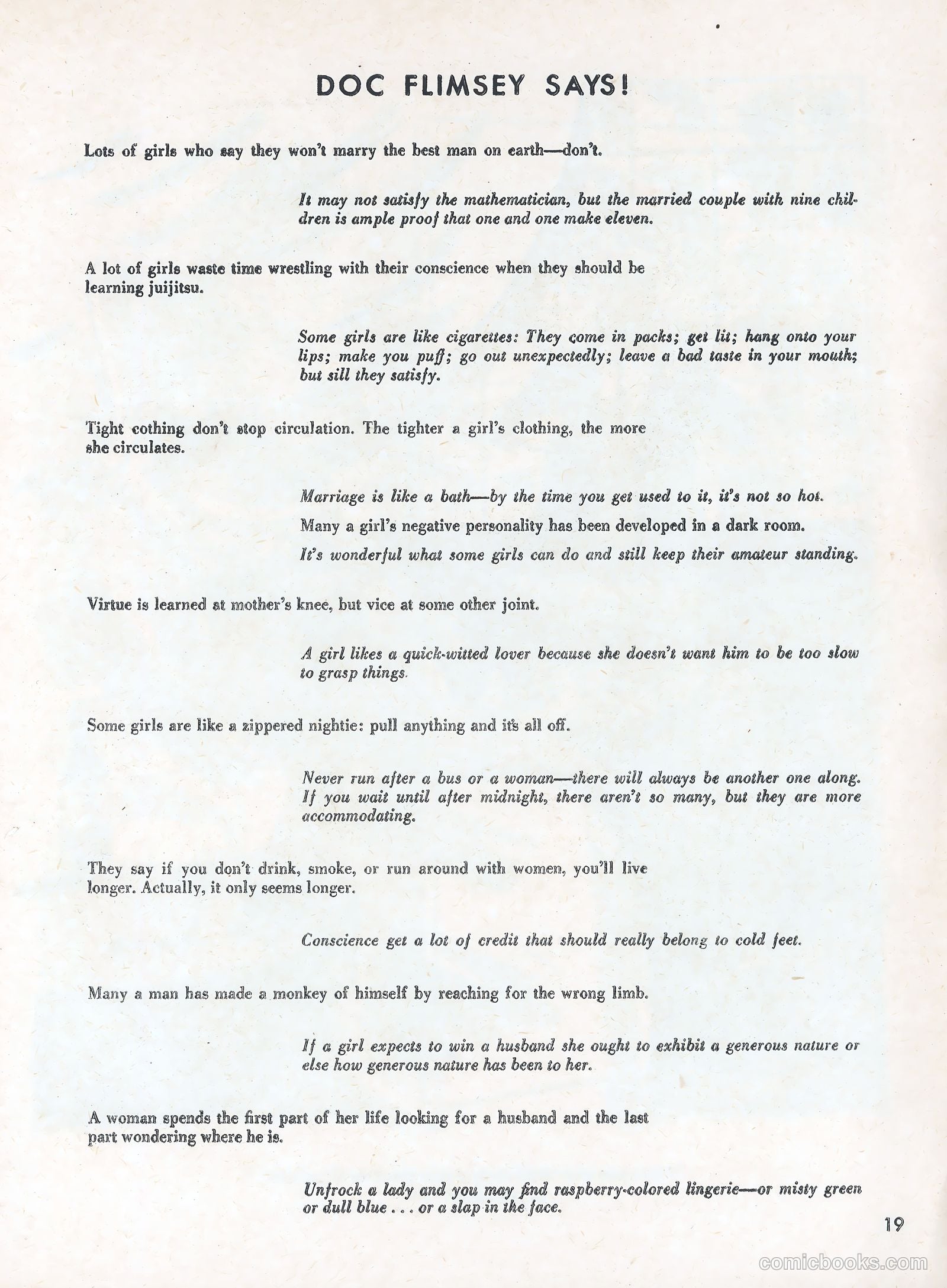 The Flimsey Report #nn (1953) — page 21 of 36