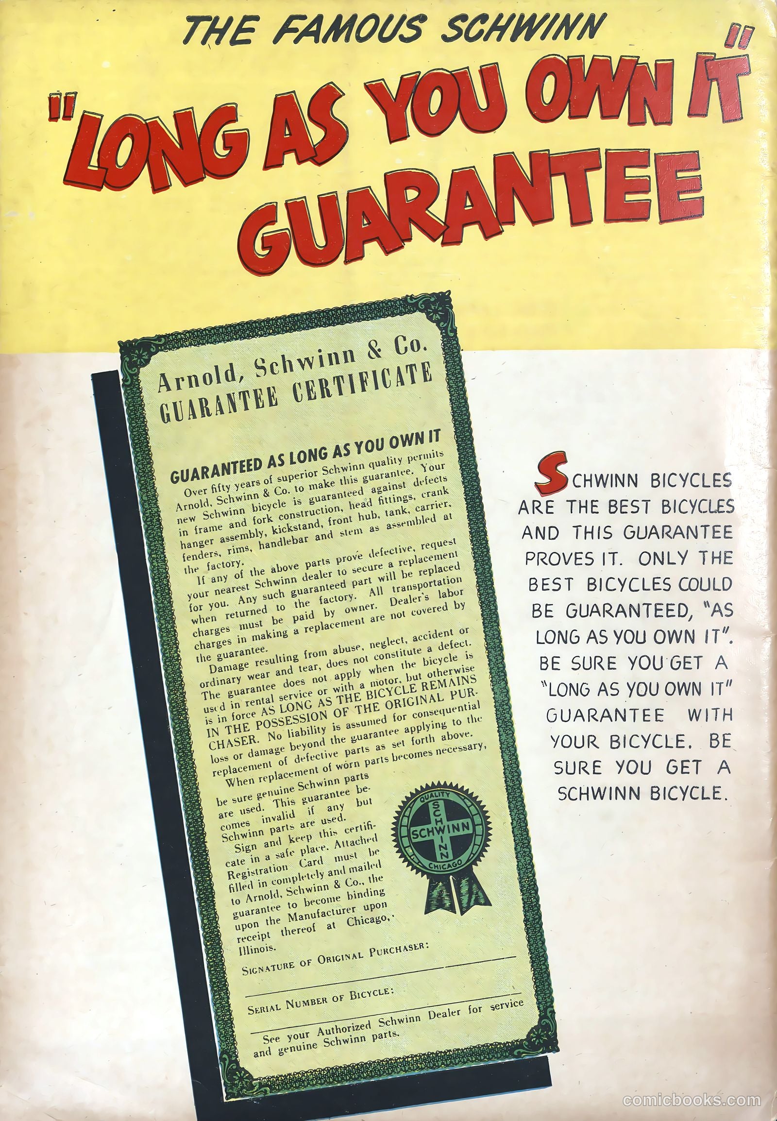 Schwinn Bicycle Book #nn (1949) — page 33 of 33