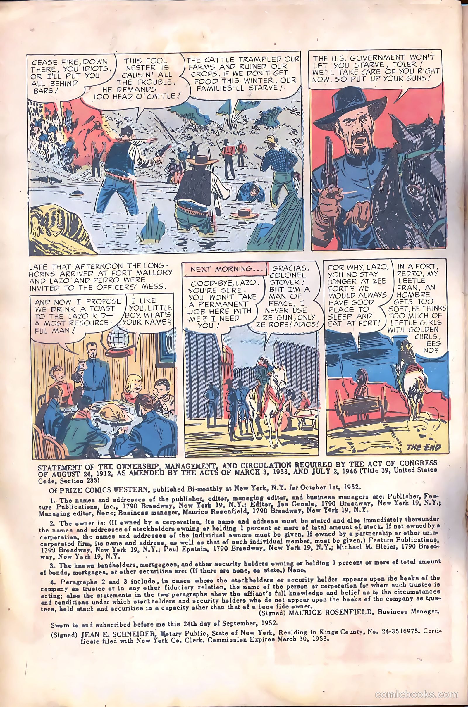 Prize Comics Western #98 (1950) — page 23 of 37
