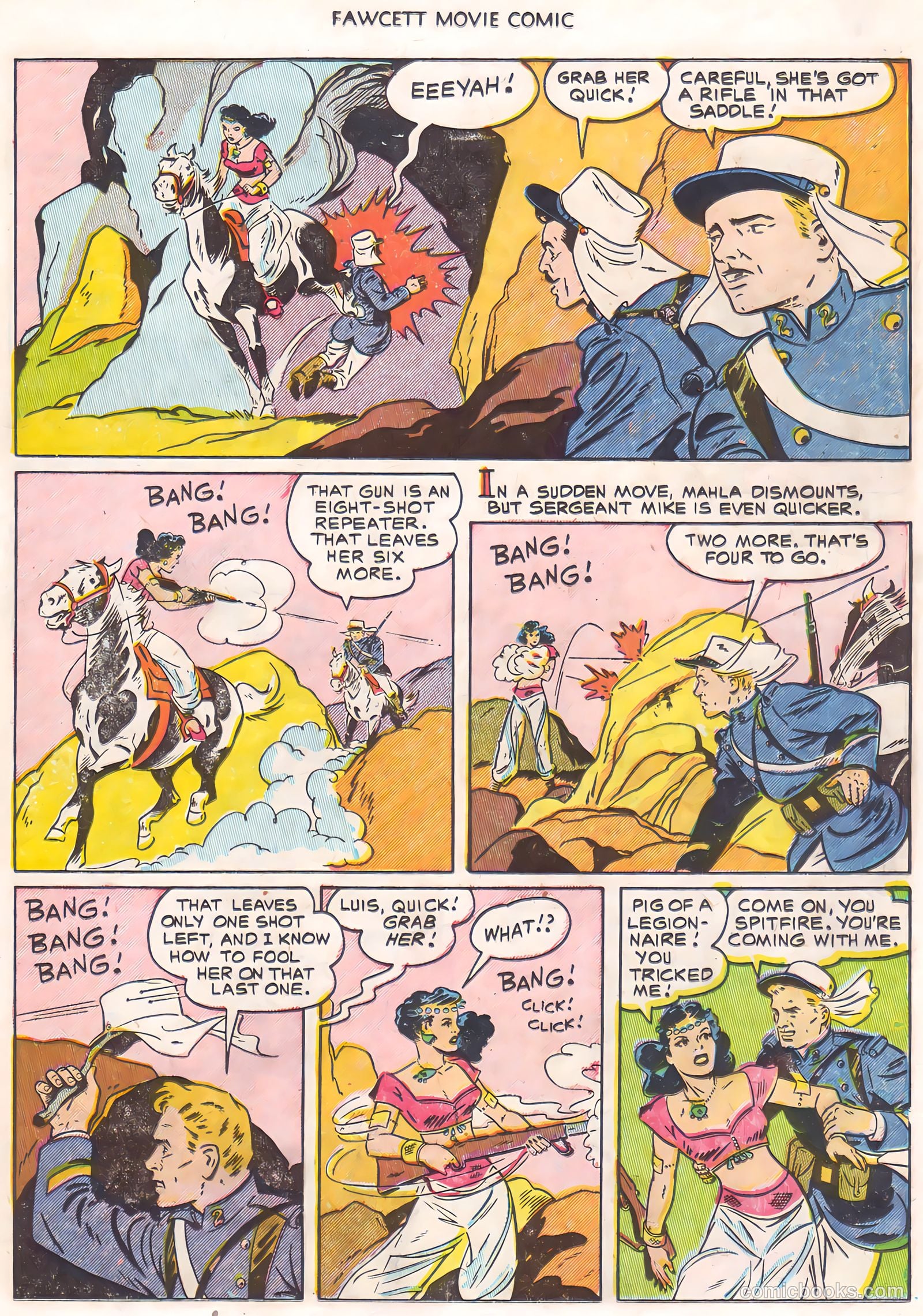 Fawcett Movie Comic 16 - Ten Tall Men #1 — page 19 of 36