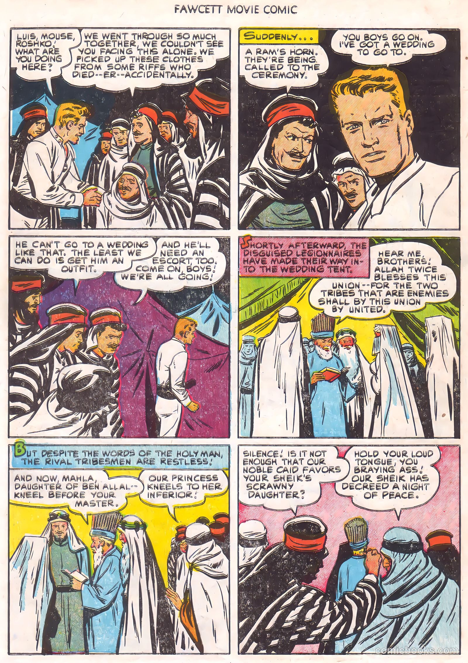 Fawcett Movie Comic 16 - Ten Tall Men #1 — page 32 of 36