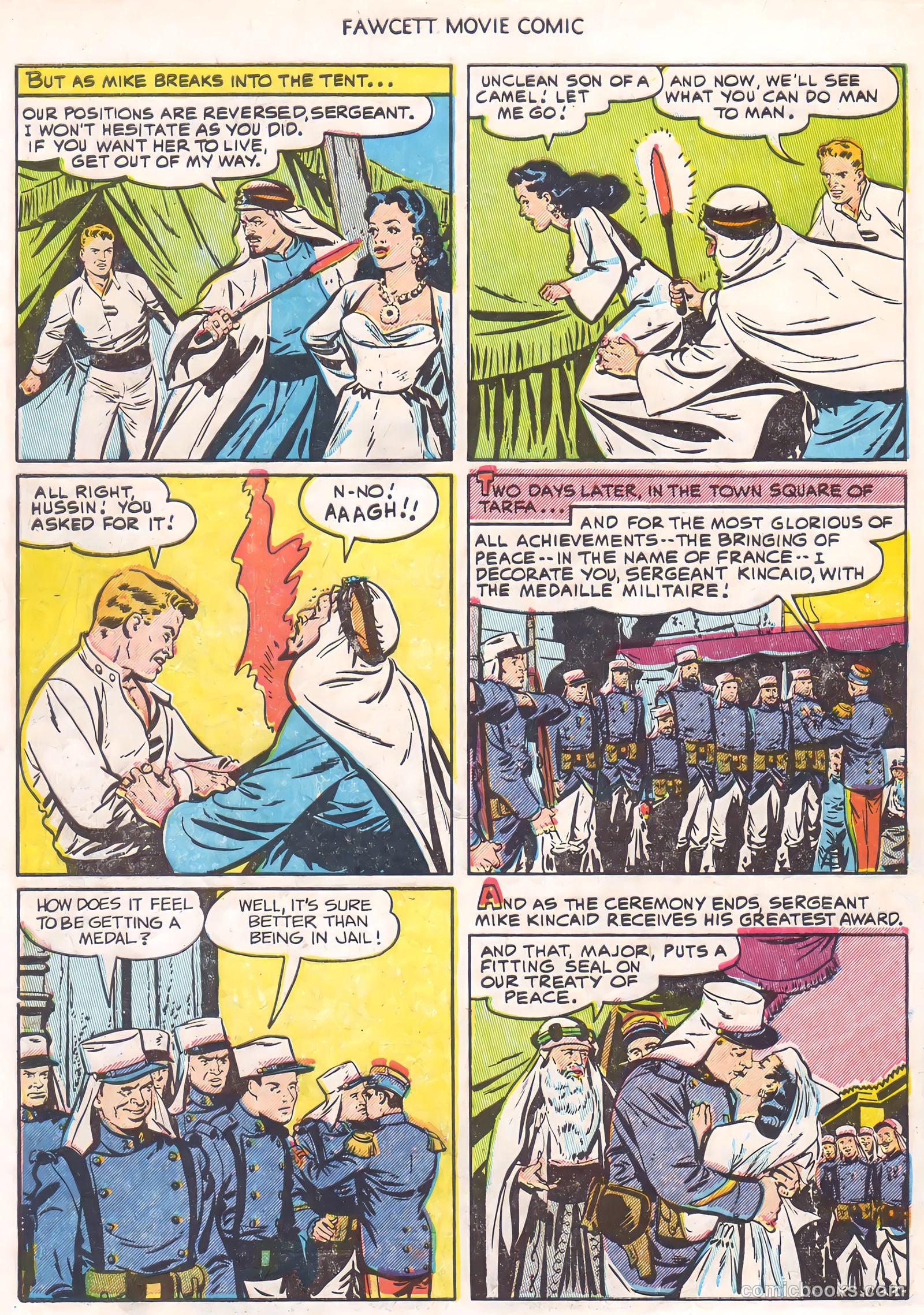Fawcett Movie Comic 16 - Ten Tall Men #1 — page 34 of 36