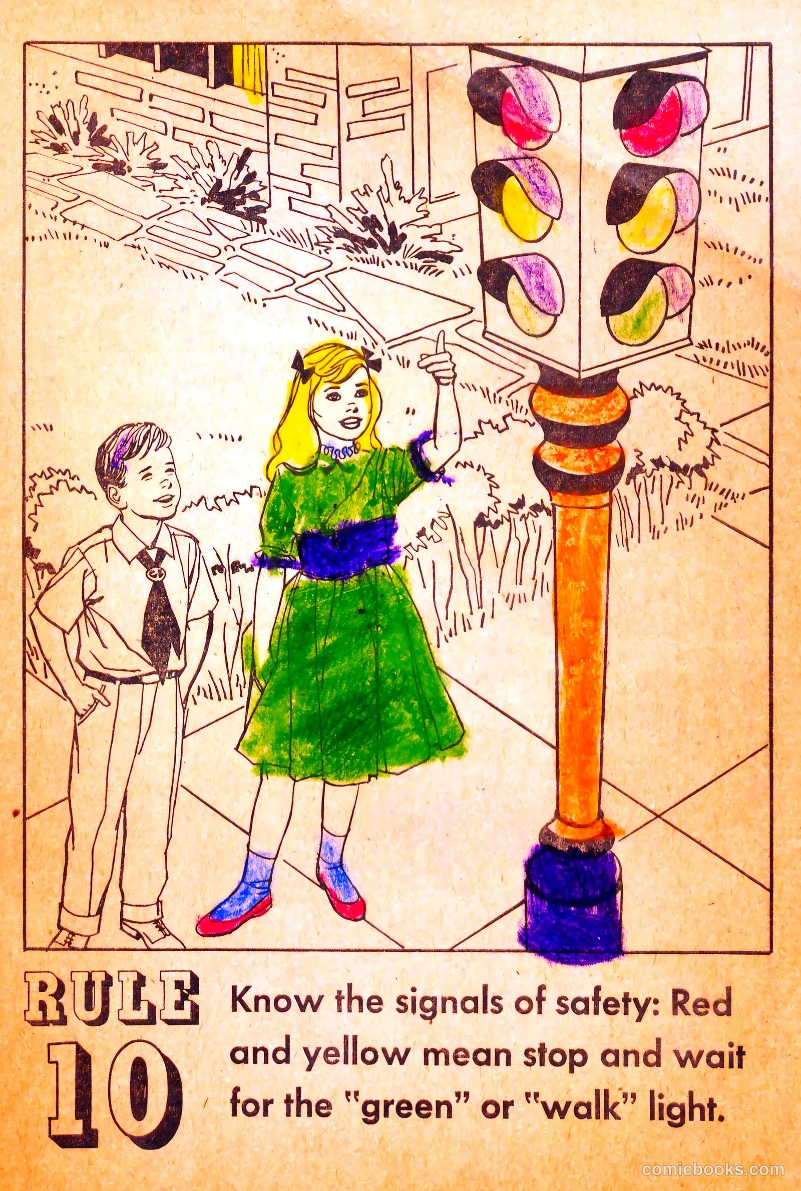 Buster Brown's Safety Coloring Book #nn (1958) — page 16 of 19