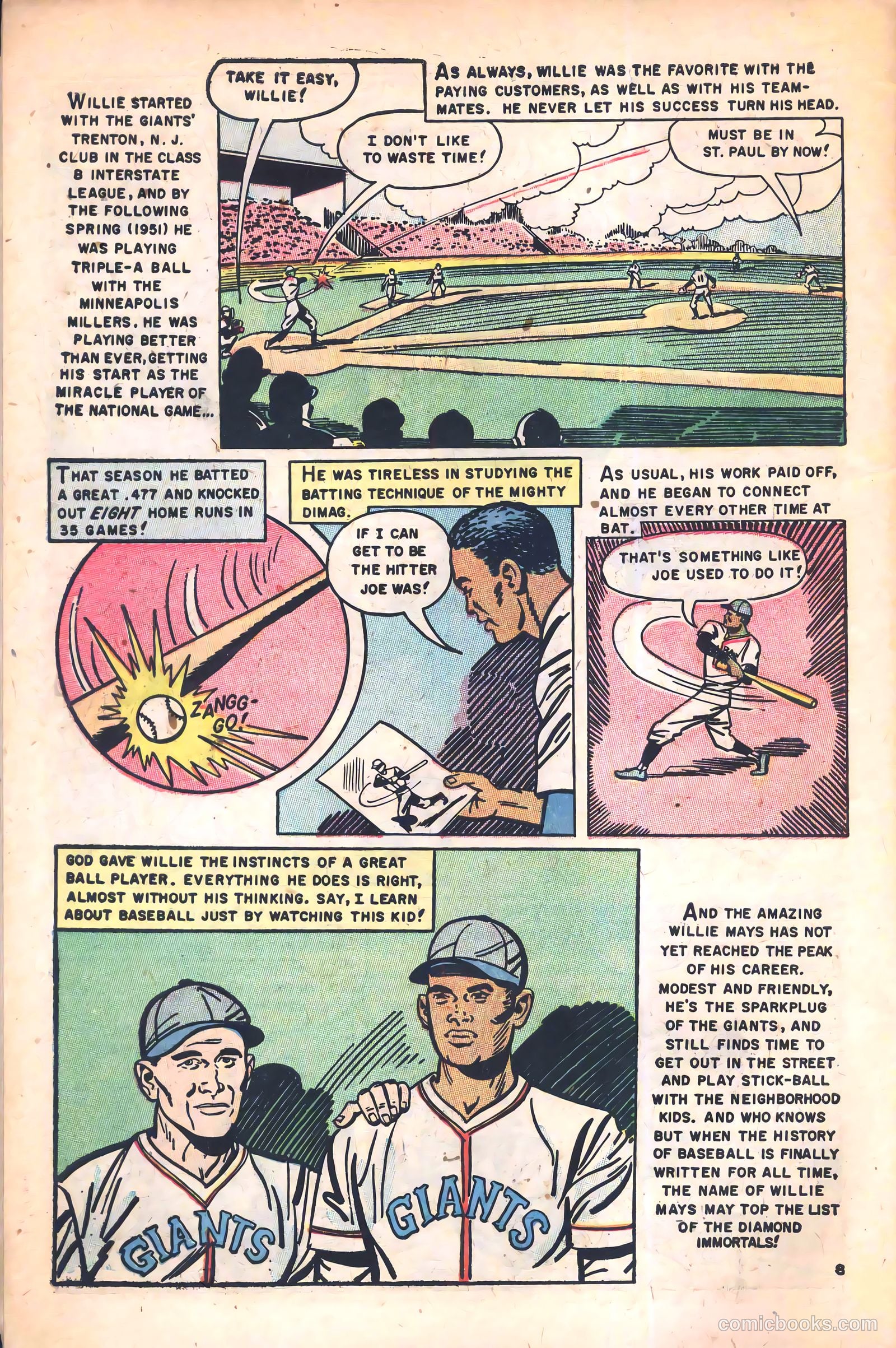 The Amazing Willie Mays #1 (1954) — page 10 of 36