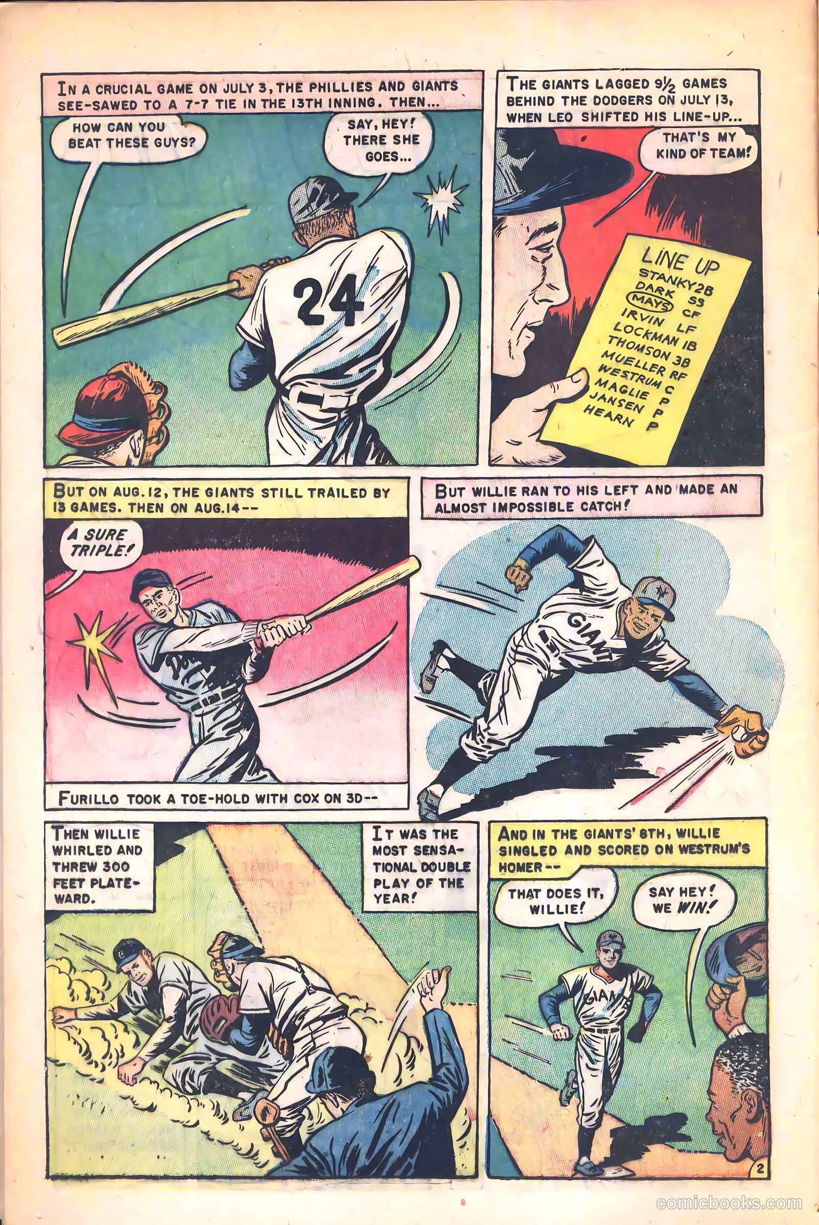 The Amazing Willie Mays #1 (1954) — page 12 of 36
