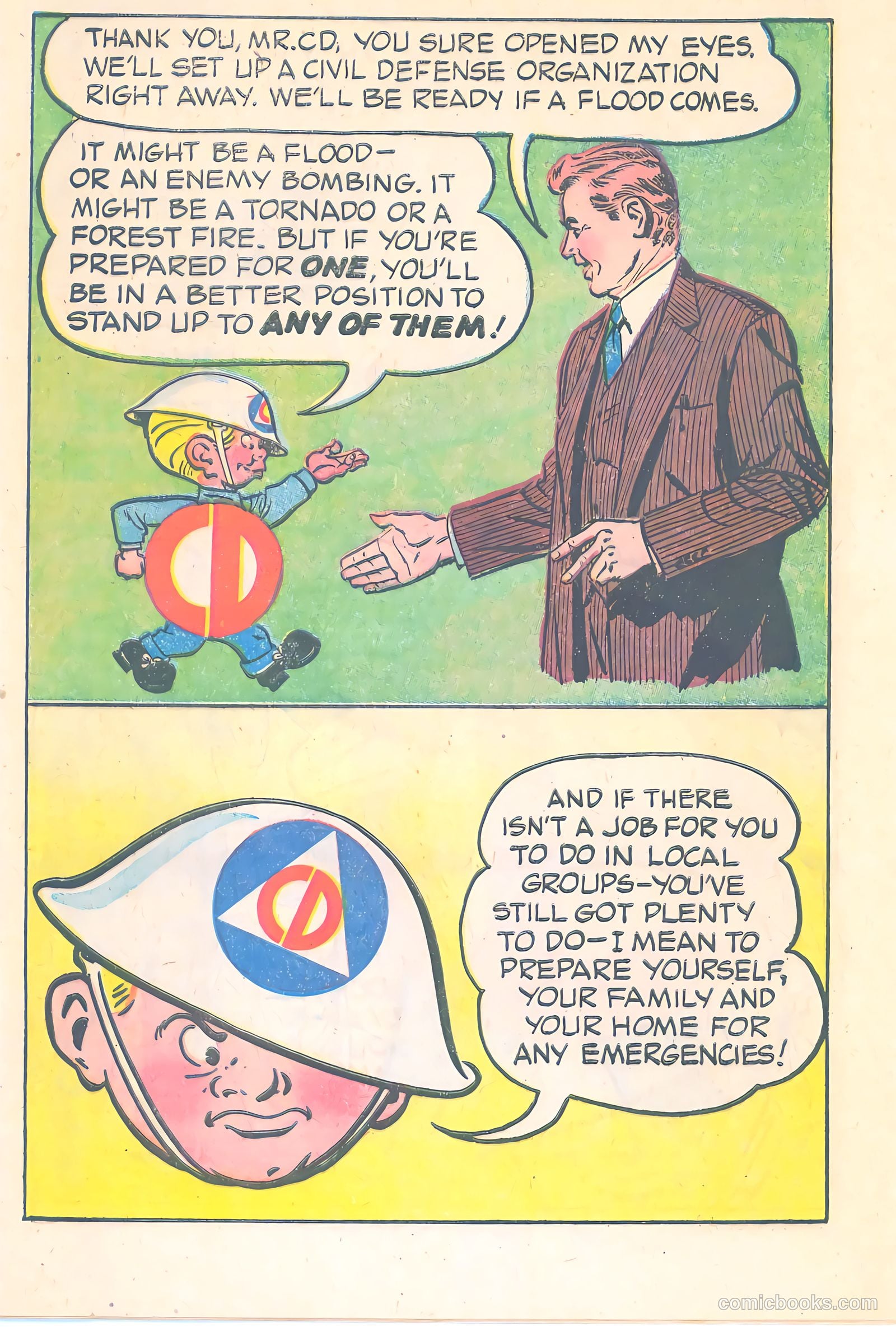 Mr. Civil Defense Tells About Natural Disasters! #1 (1956) — page 15 of 16