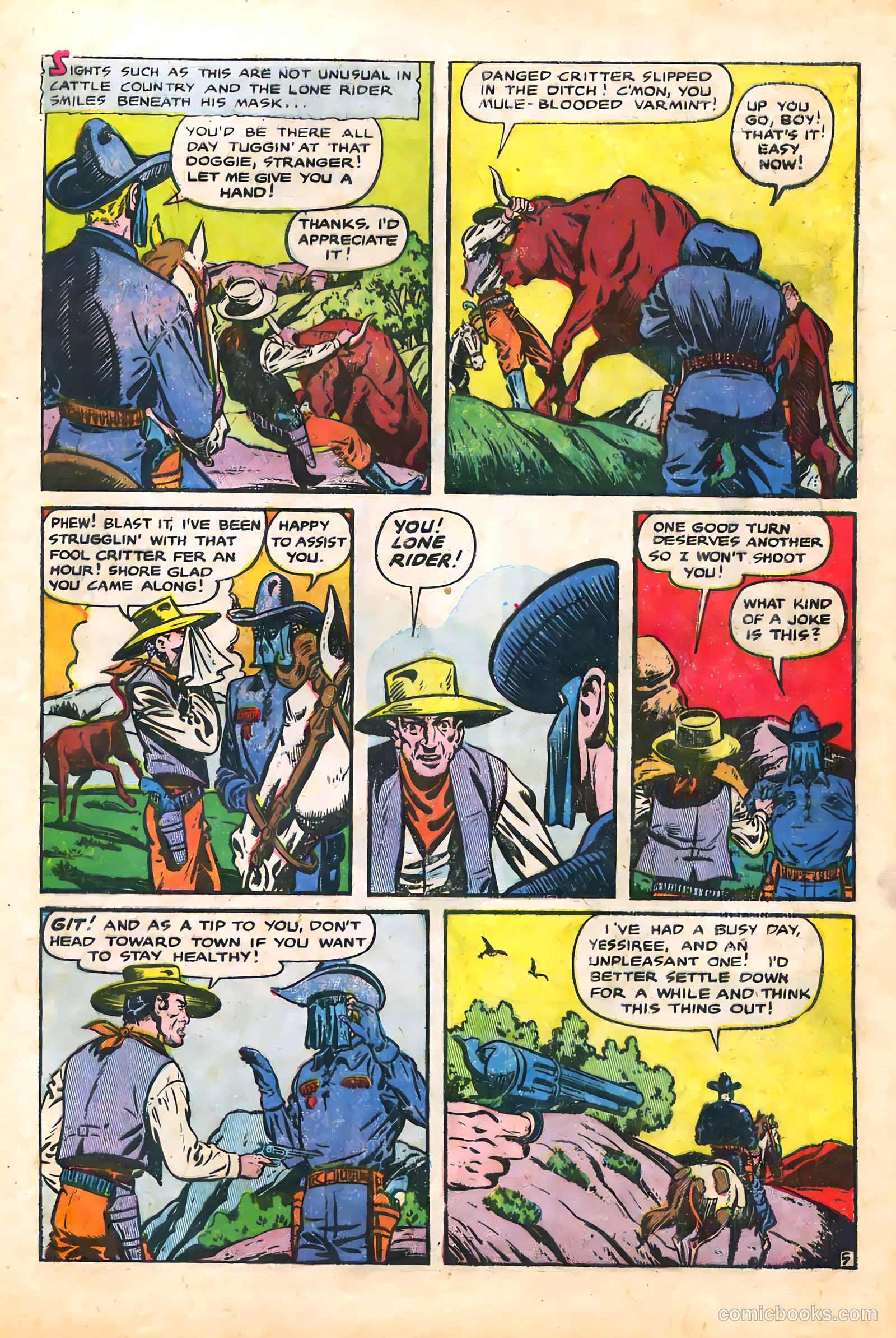 The Lone Rider #21 (1950) — page 9 of 36