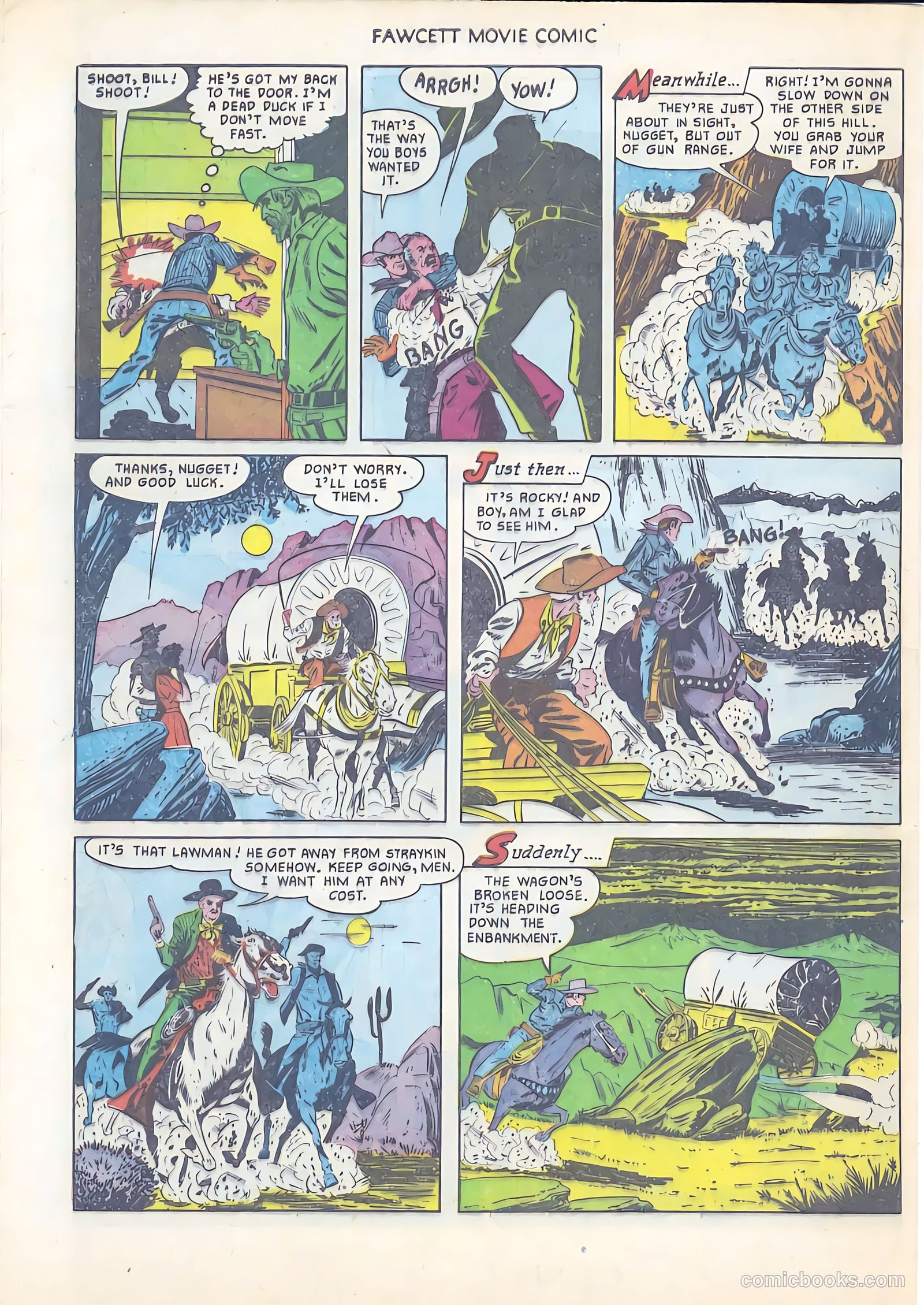 Fawcett Movie Comic 12 - Rustlers On Horseback #1 — page 32 of 36