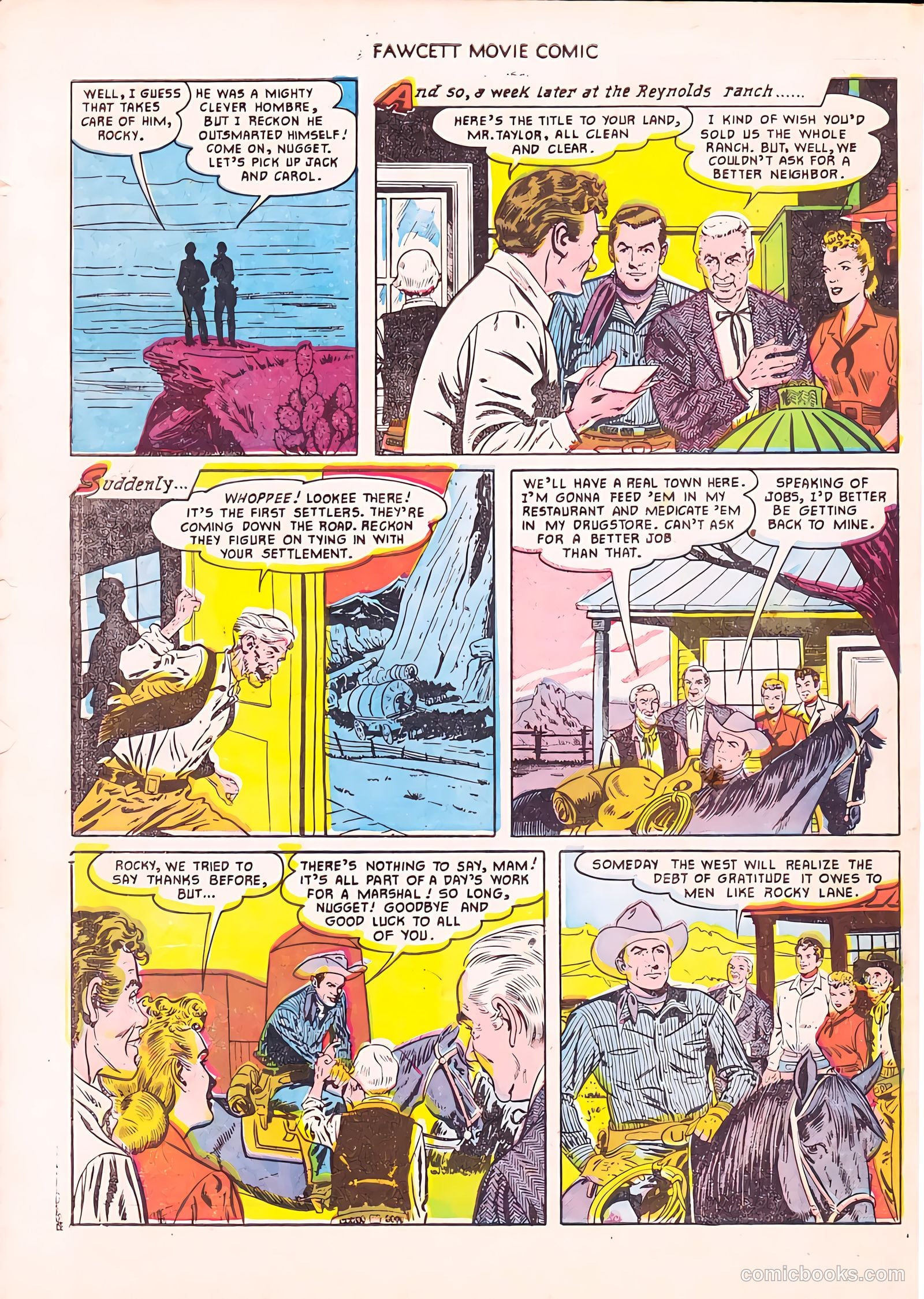 Fawcett Movie Comic 12 - Rustlers On Horseback #1 — page 34 of 36