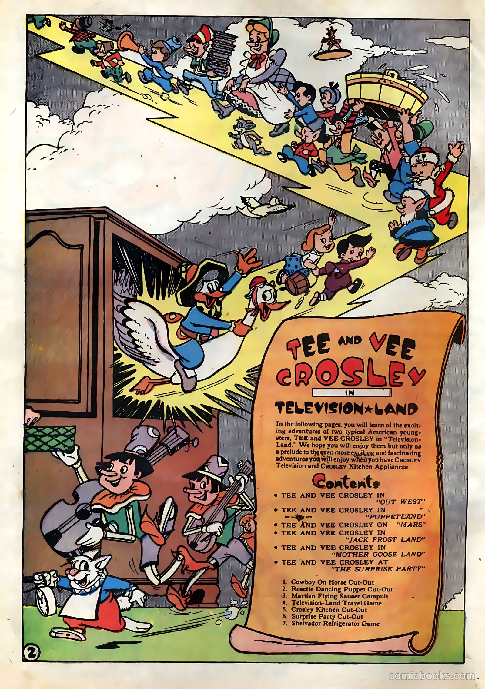 Tee and Vee Crosley in Television Land Comics #nn (1951) — page 2 of 48