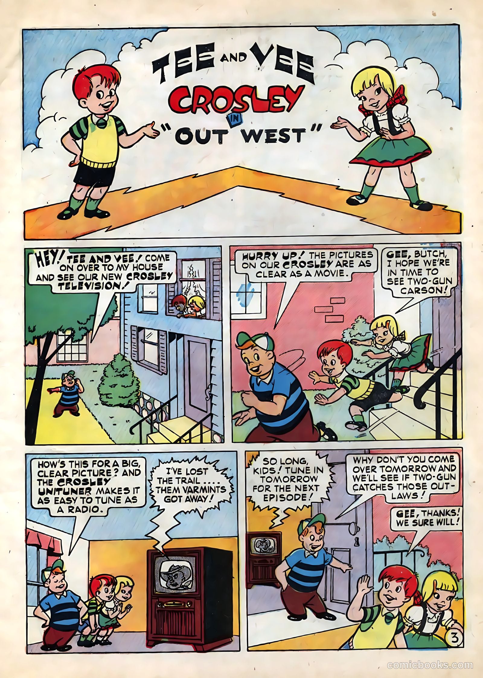 Tee and Vee Crosley in Television Land Comics #nn (1951) — page 3 of 48