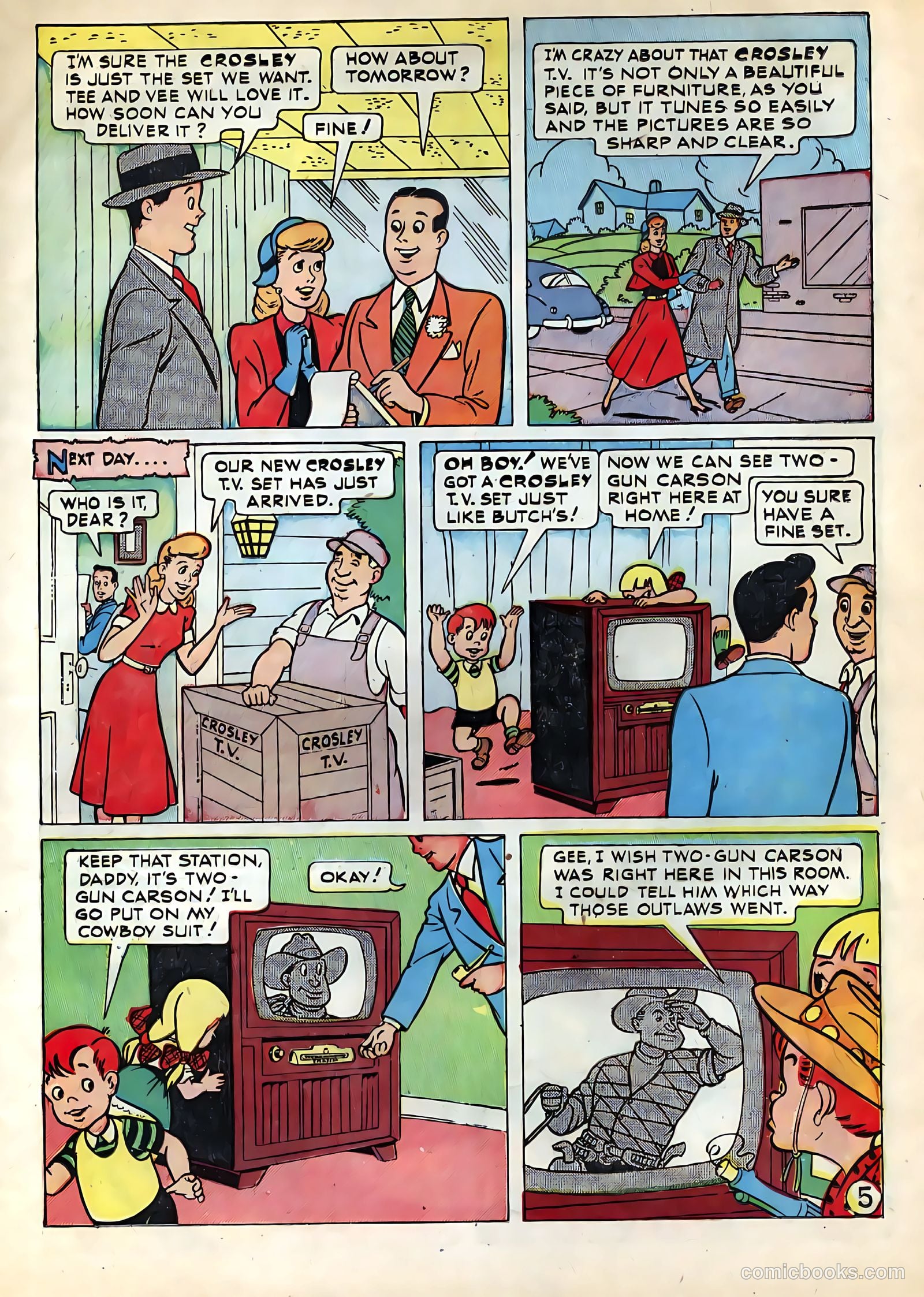 Tee and Vee Crosley in Television Land Comics #nn (1951) — page 5 of 48