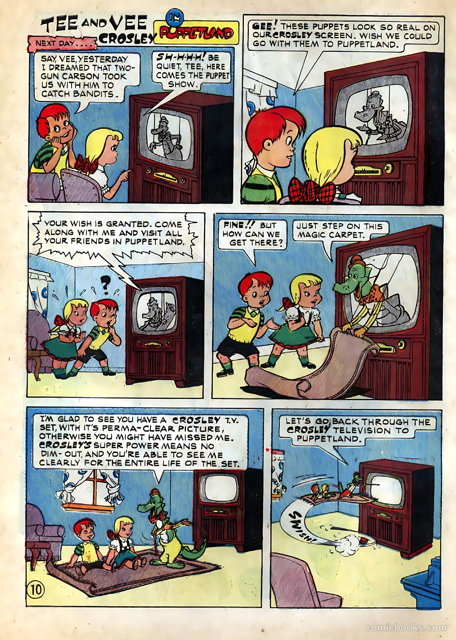 Tee and Vee Crosley in Television Land Comics #nn (1951) — page 10 of 48