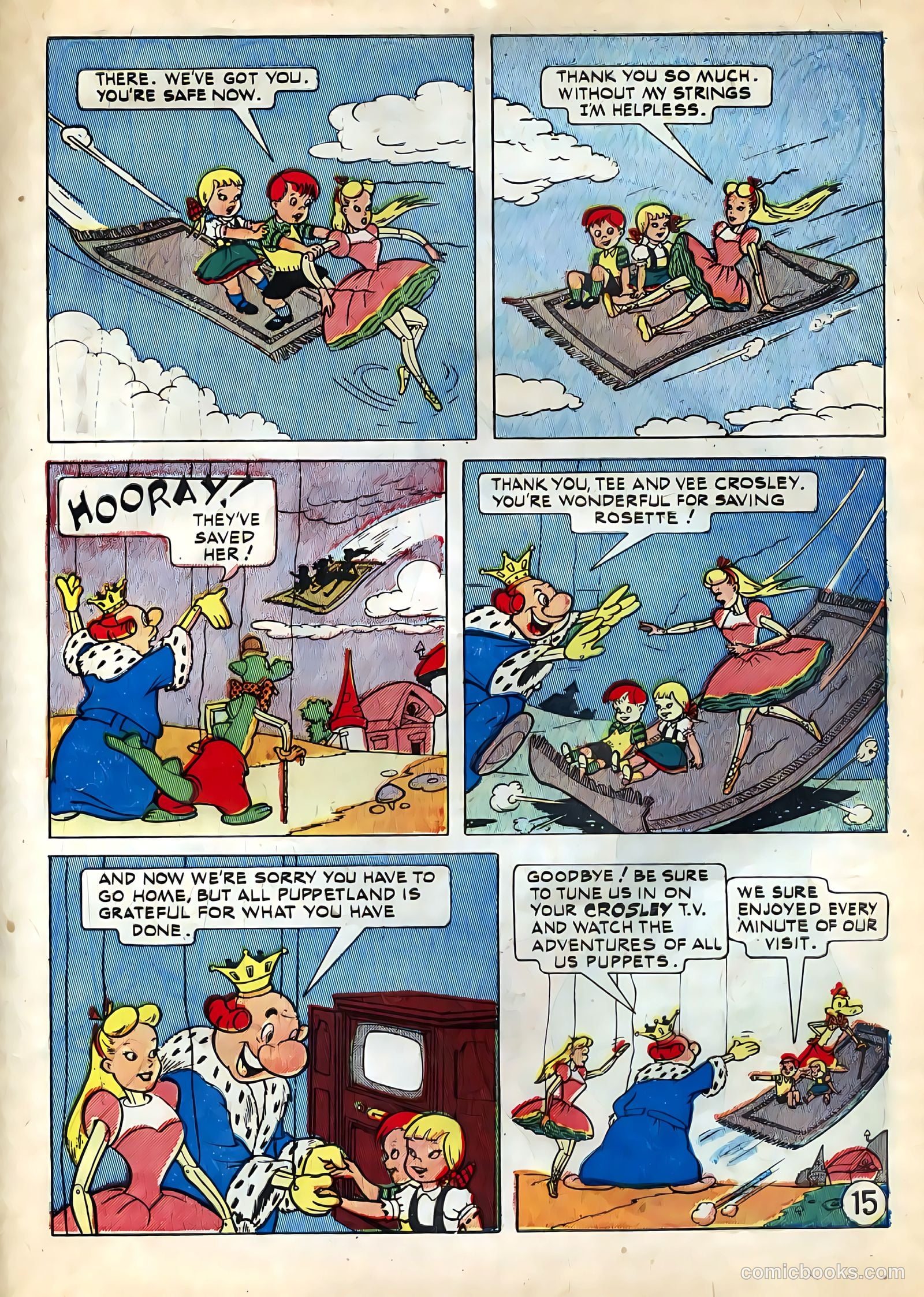 Tee and Vee Crosley in Television Land Comics #nn (1951) — page 15 of 48