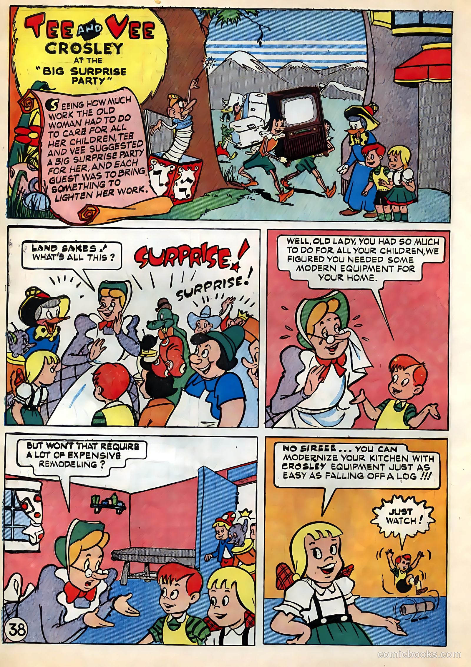 Tee and Vee Crosley in Television Land Comics #nn (1951) — page 38 of 48