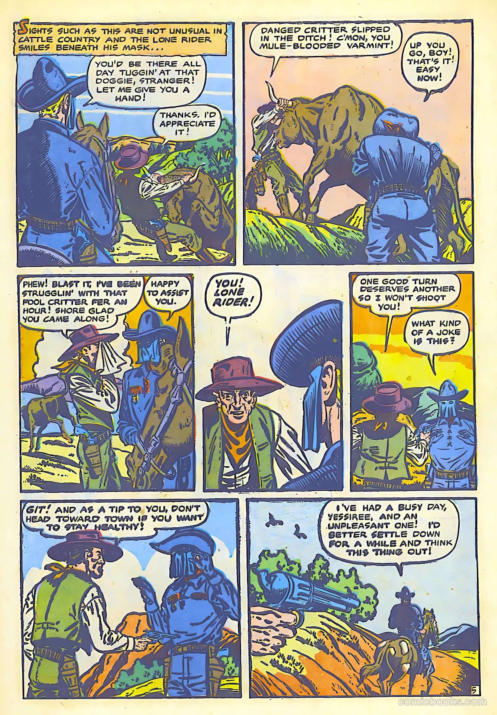The Lone Rider #1 (1950) — page 7 of 52