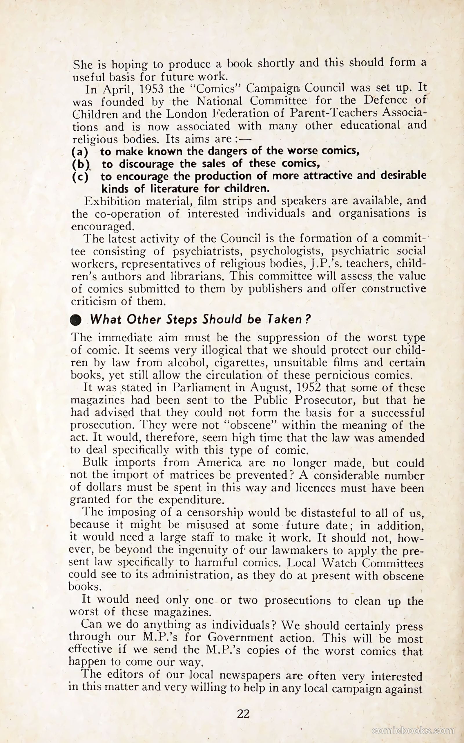 comics and your children george h pumphrey comics campaign council uk #nn (1954) — page 22 of 24