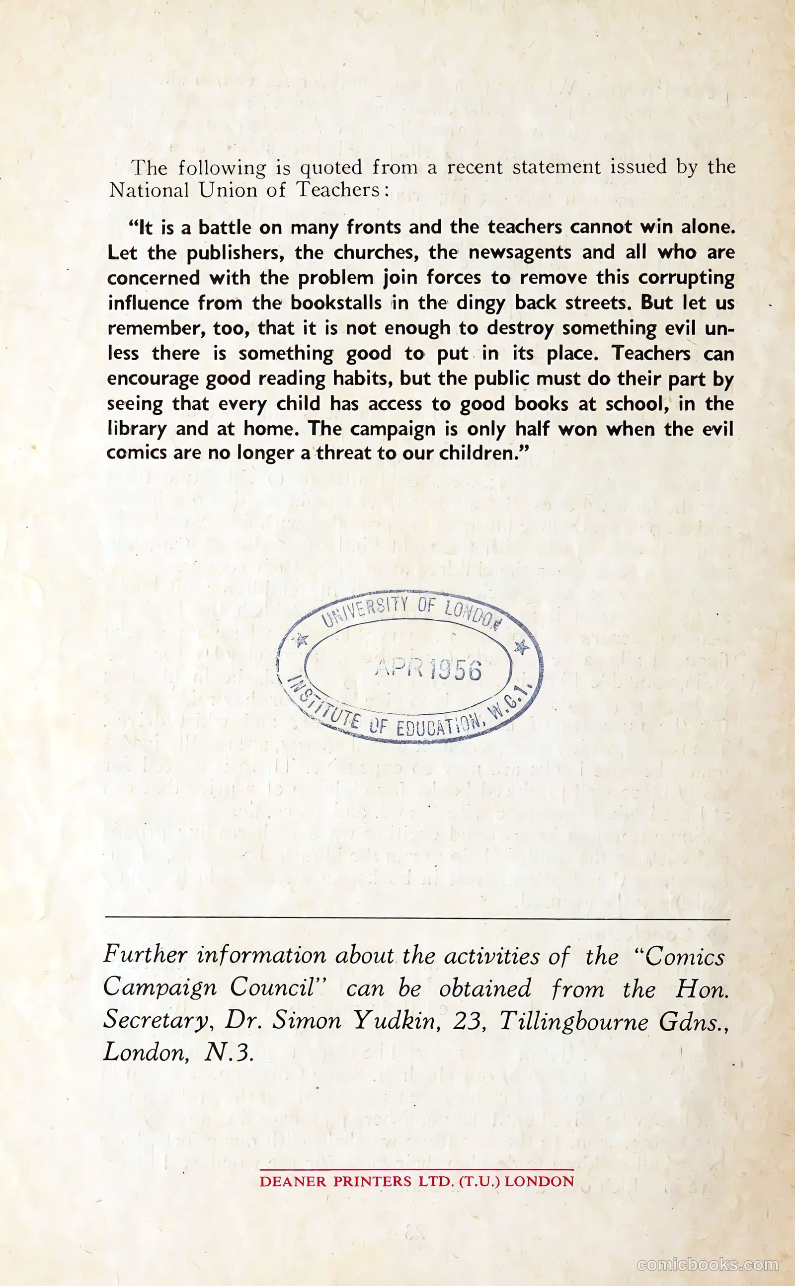 comics and your children george h pumphrey comics campaign council uk #nn (1954) — page 24 of 24