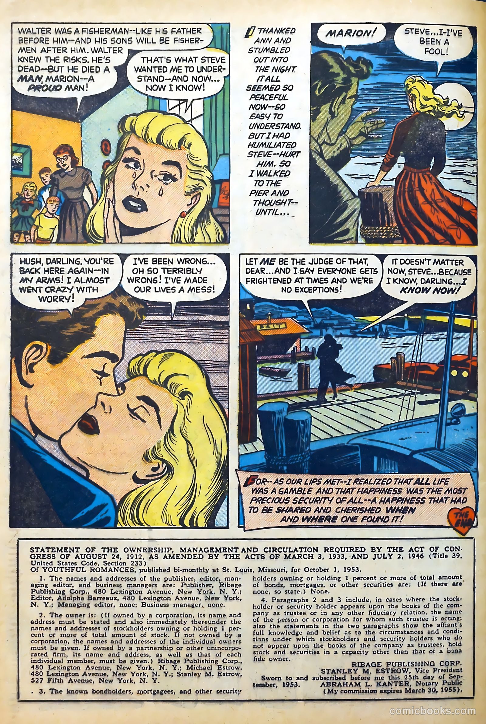 Youthful Romances #8 (1953) — page 34 of 36