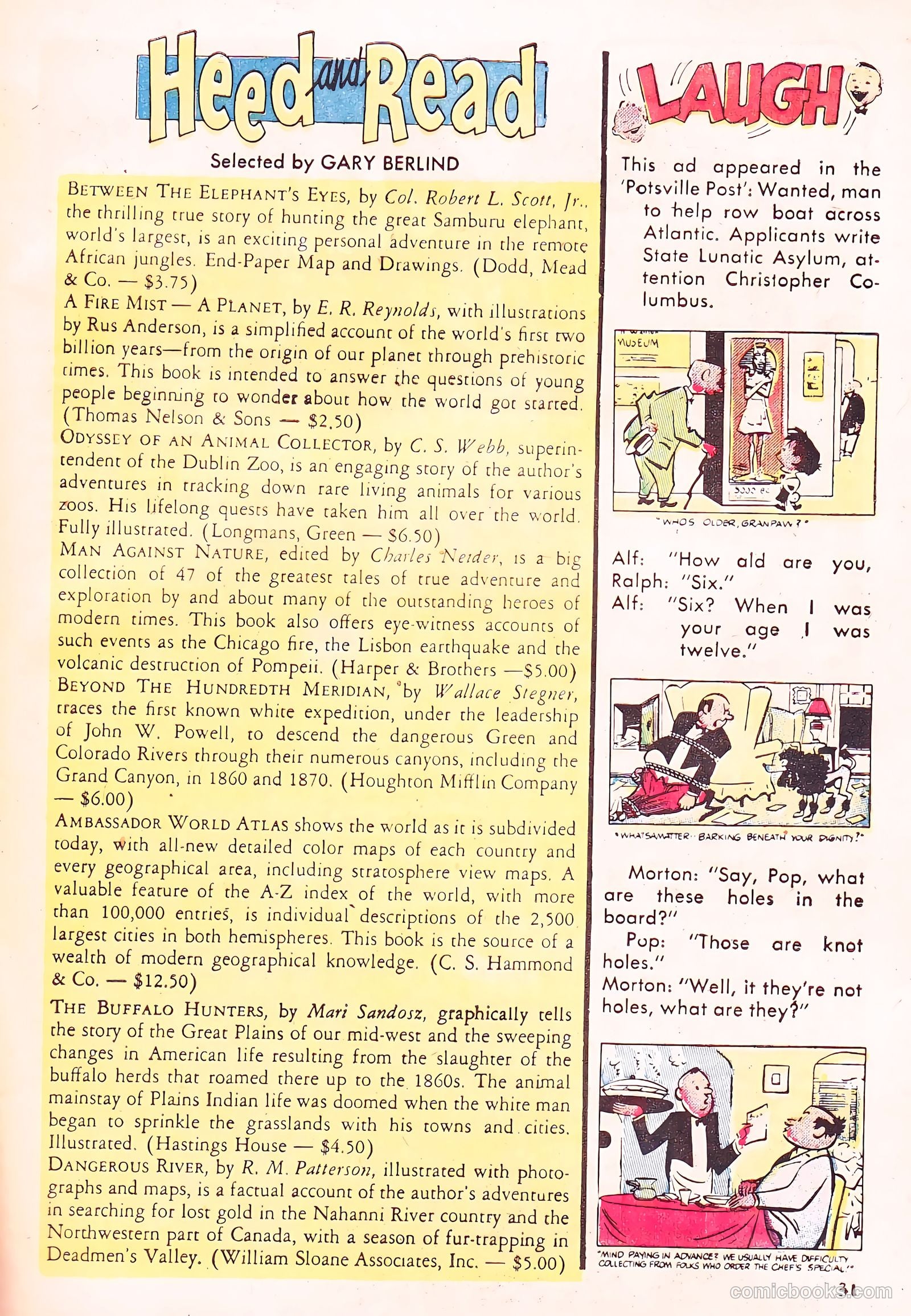 Adventures for Boys #1 (1954) — page 31 of 36