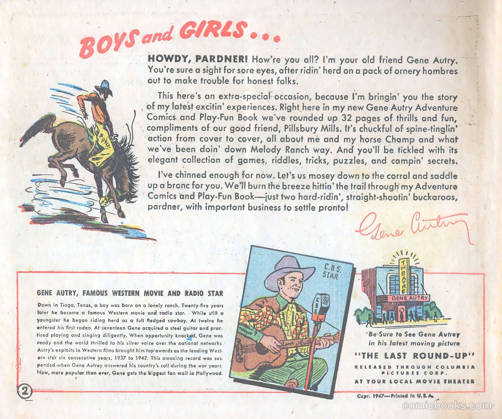 Gene Autry Adventure Comics and Play-Fun Book #[nn] (1947) — page 2 of 33