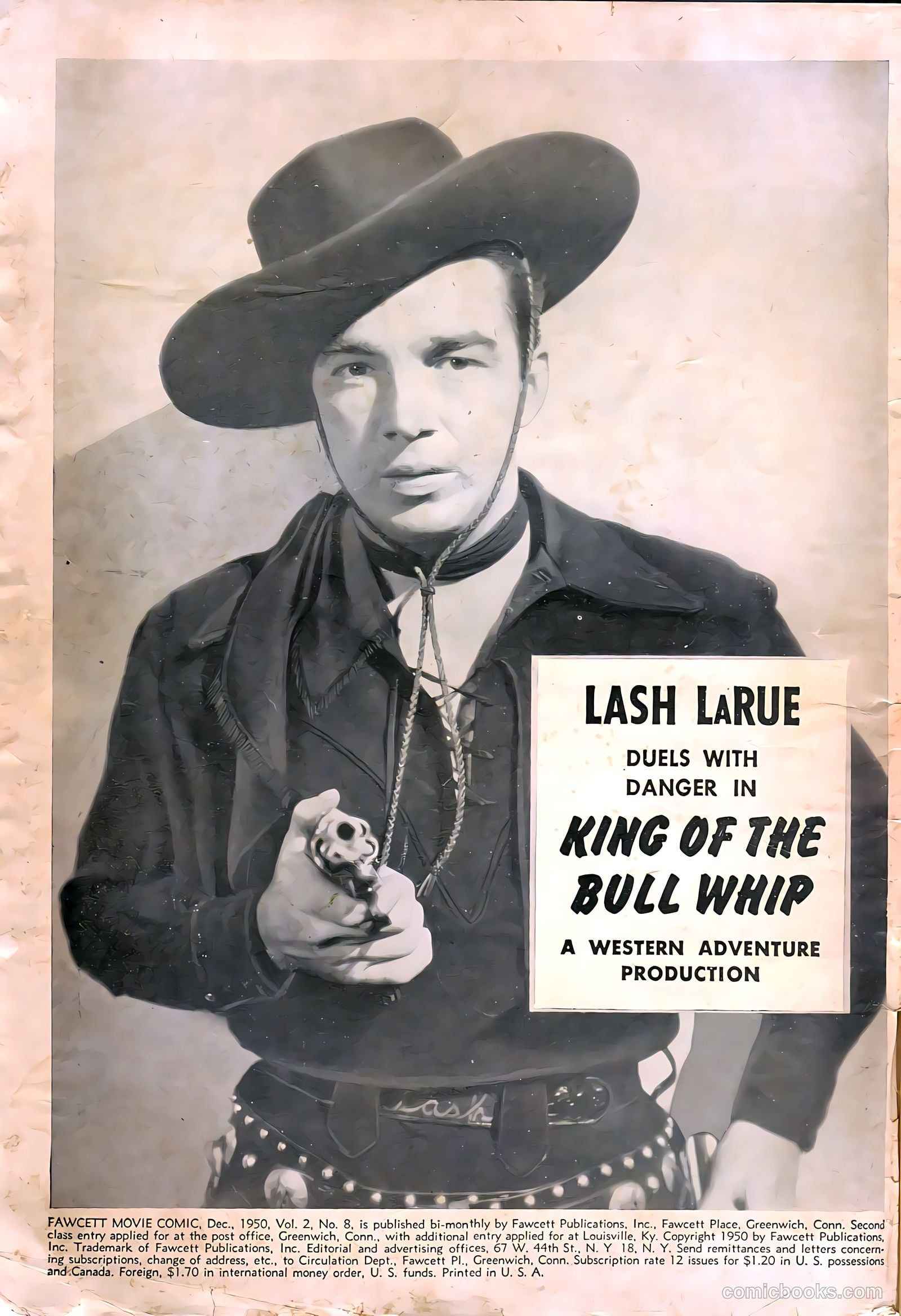 Fawcett Movie Comic 8 - King of the Bull Whip #1 — page 2 of 36