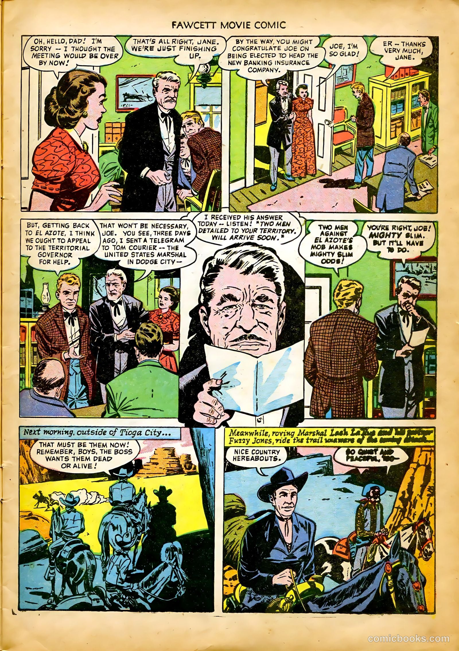 Fawcett Movie Comic 8 - King of the Bull Whip #1 — page 7 of 36