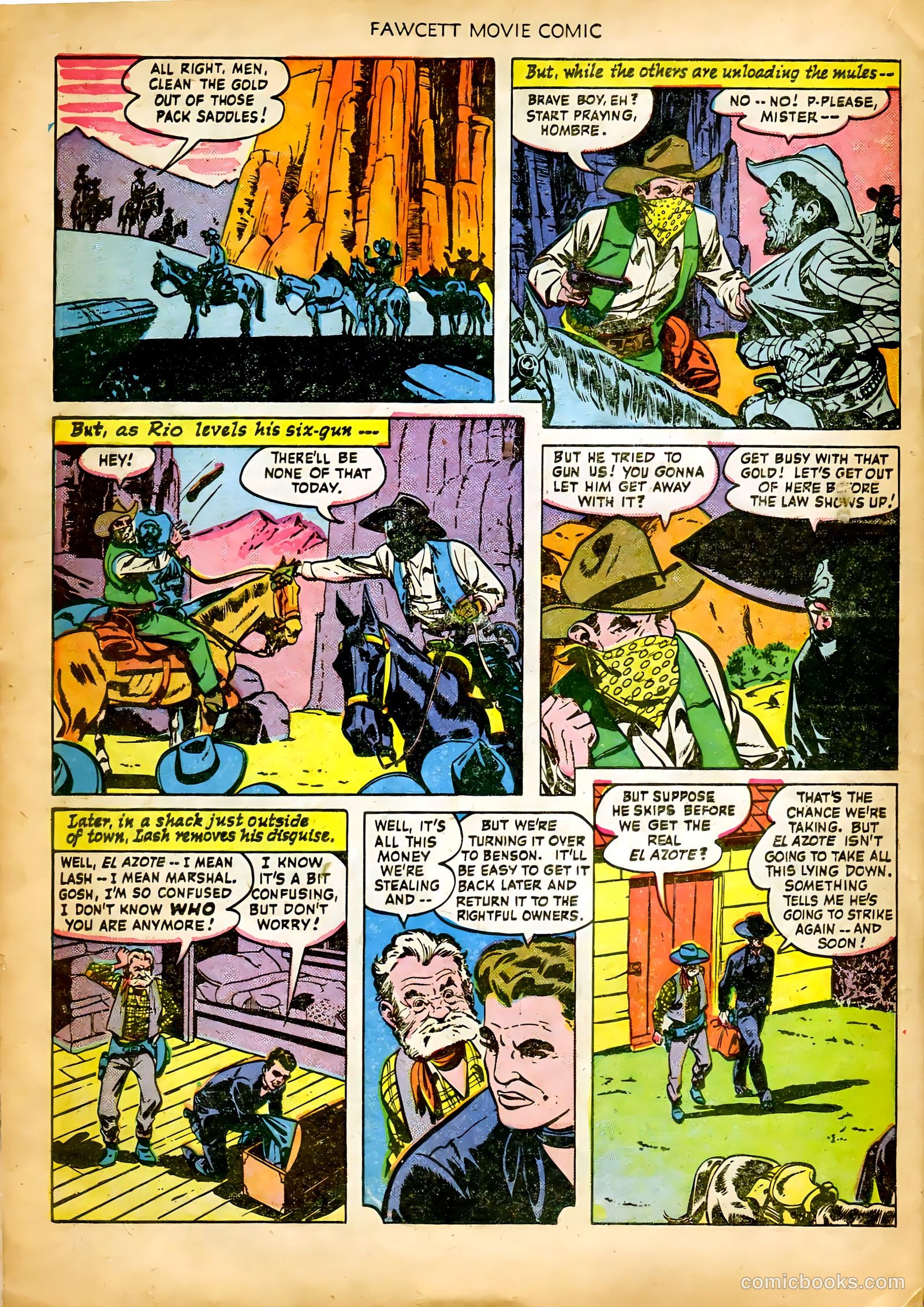Fawcett Movie Comic 8 - King of the Bull Whip #1 — page 22 of 36