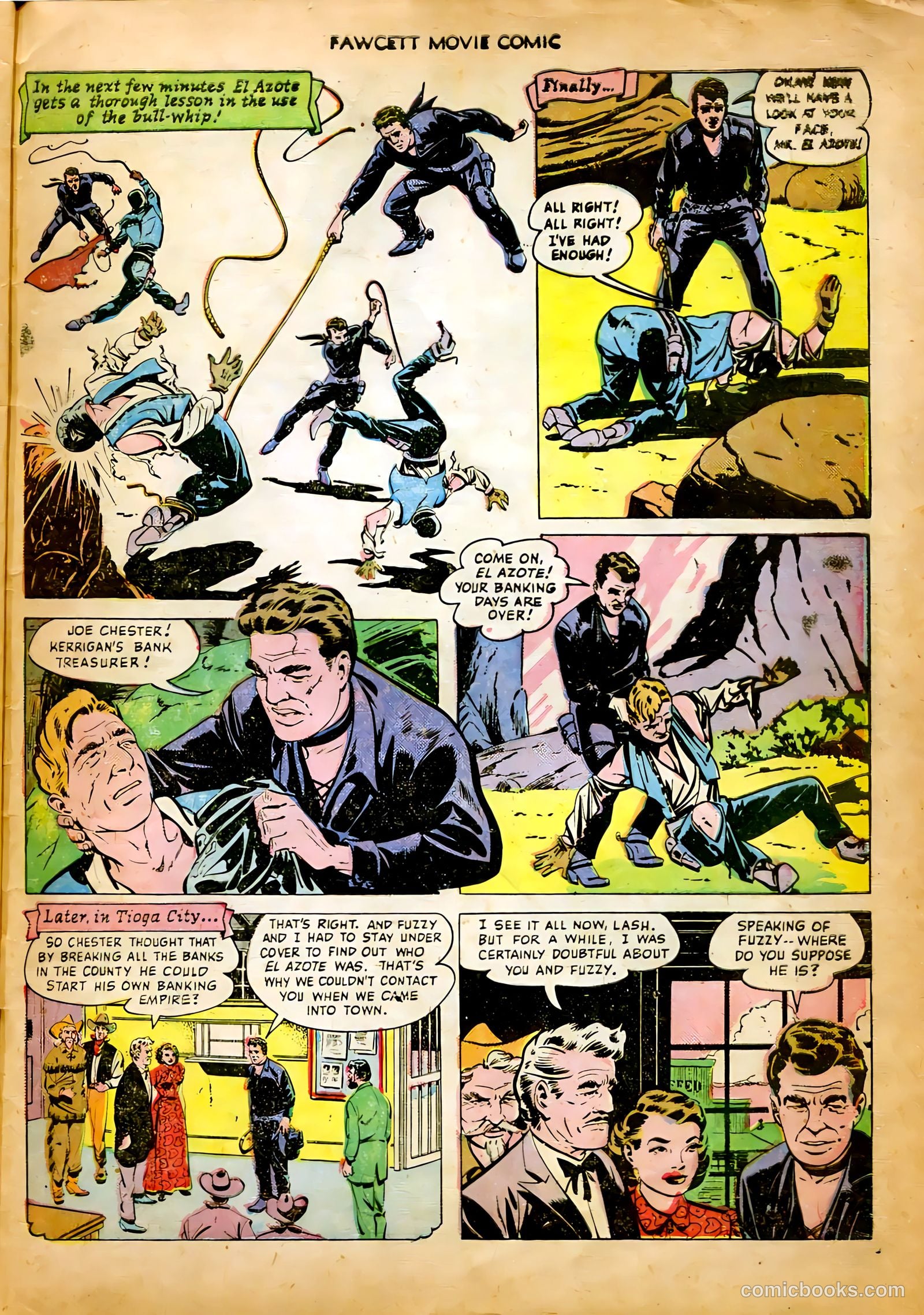 Fawcett Movie Comic 8 - King of the Bull Whip #1 — page 33 of 36